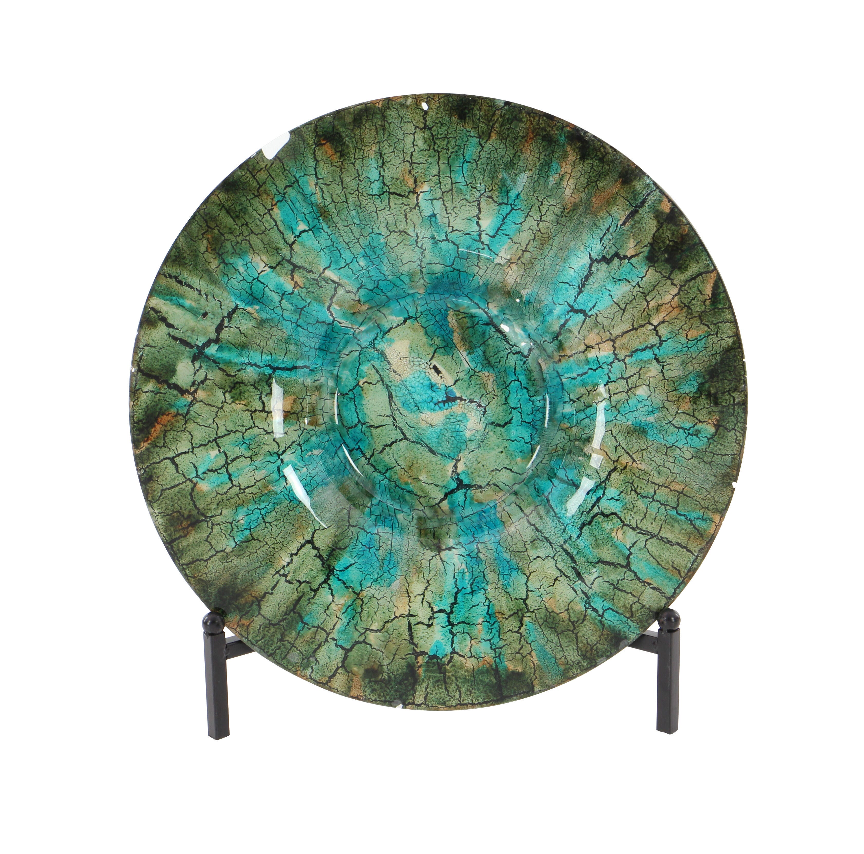 Bayberry Lane Geometric Mosaic Inspired Charger with Stand, , large