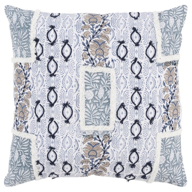 Rizzy Home Block Print Collection Square Decorative Throw Pillow