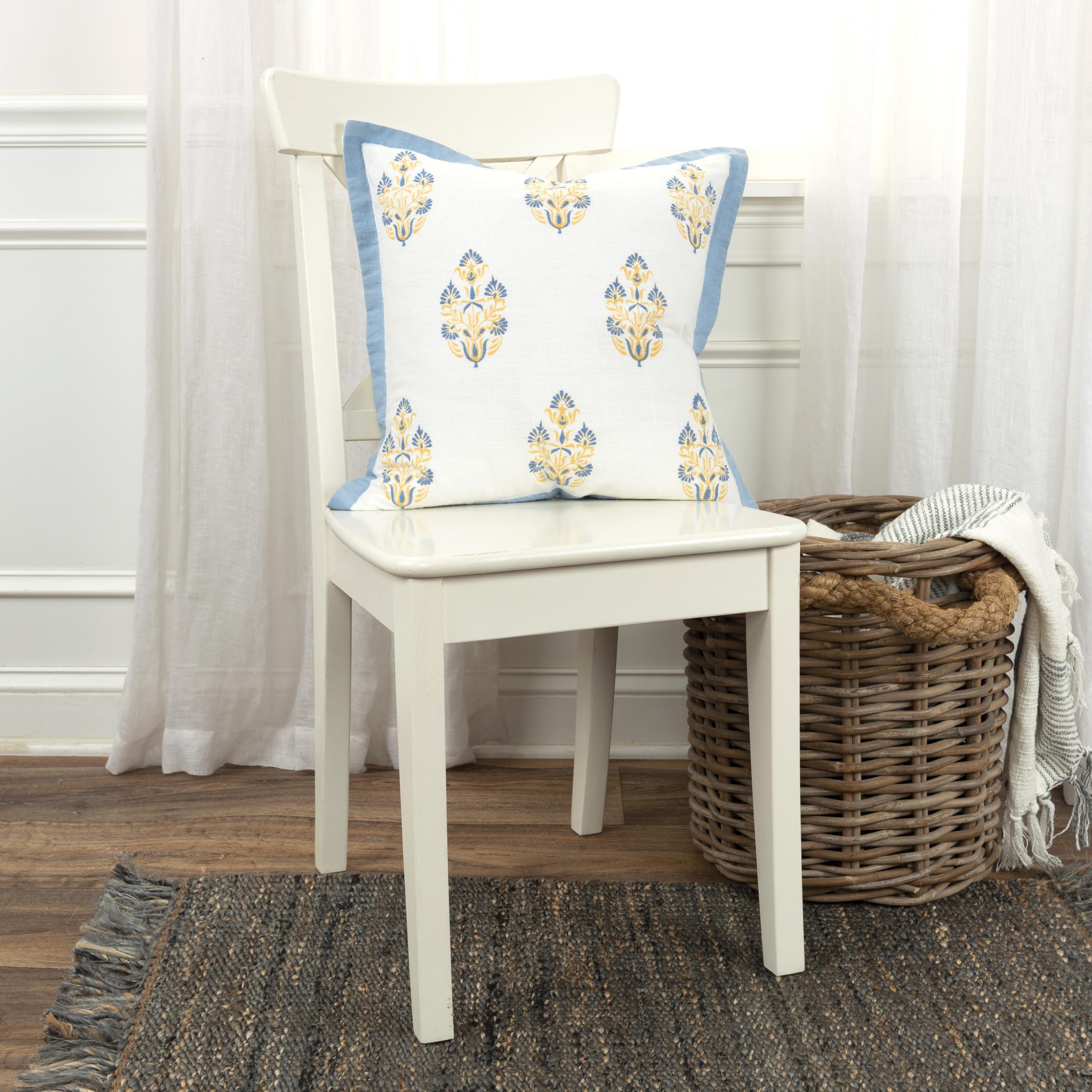 Rizzy Home Block Print Collection Textured Decorative Throw Pillow, , rollover