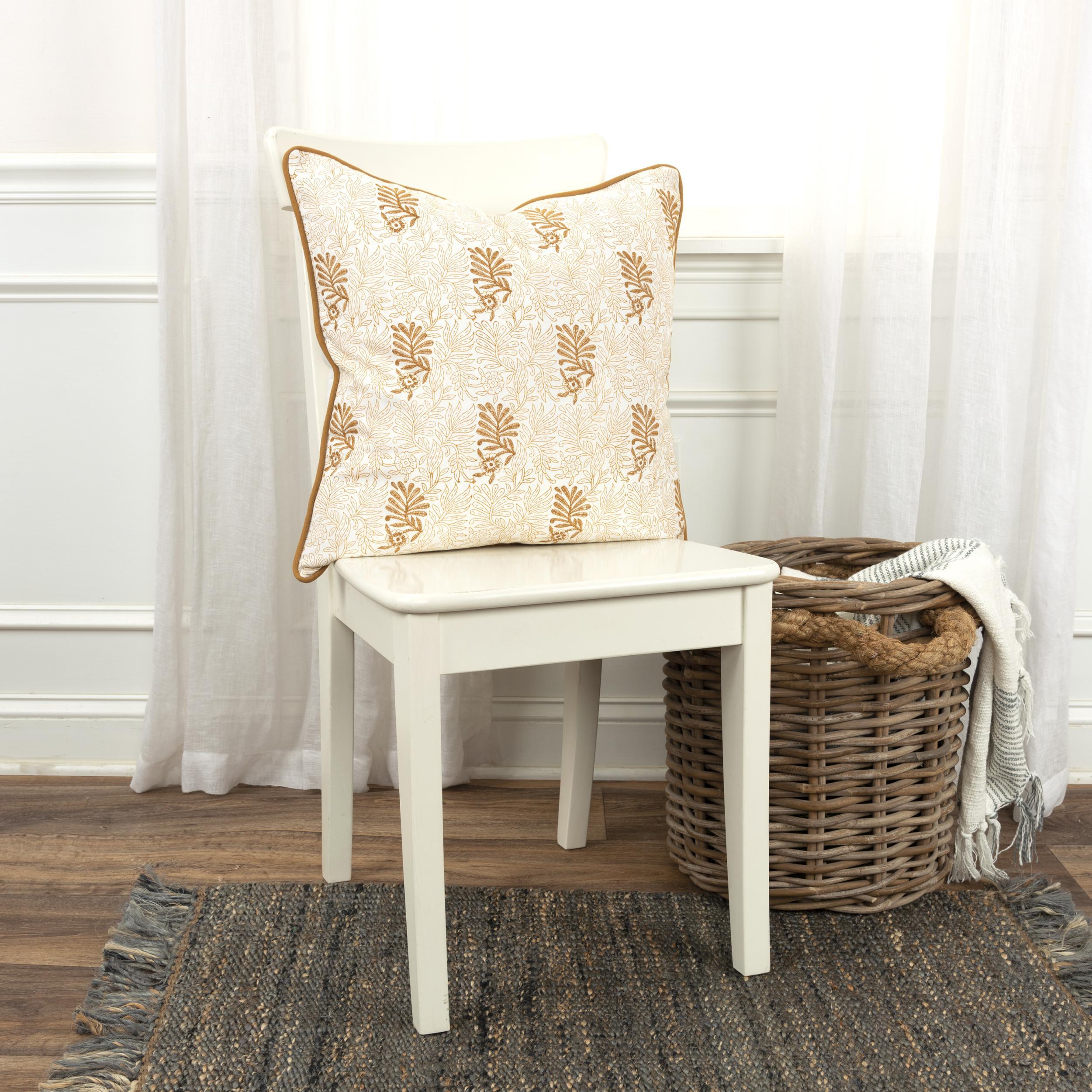 Rizzy Home Block Print Collection Decorative Throw Pillow, Light Brown, rollover