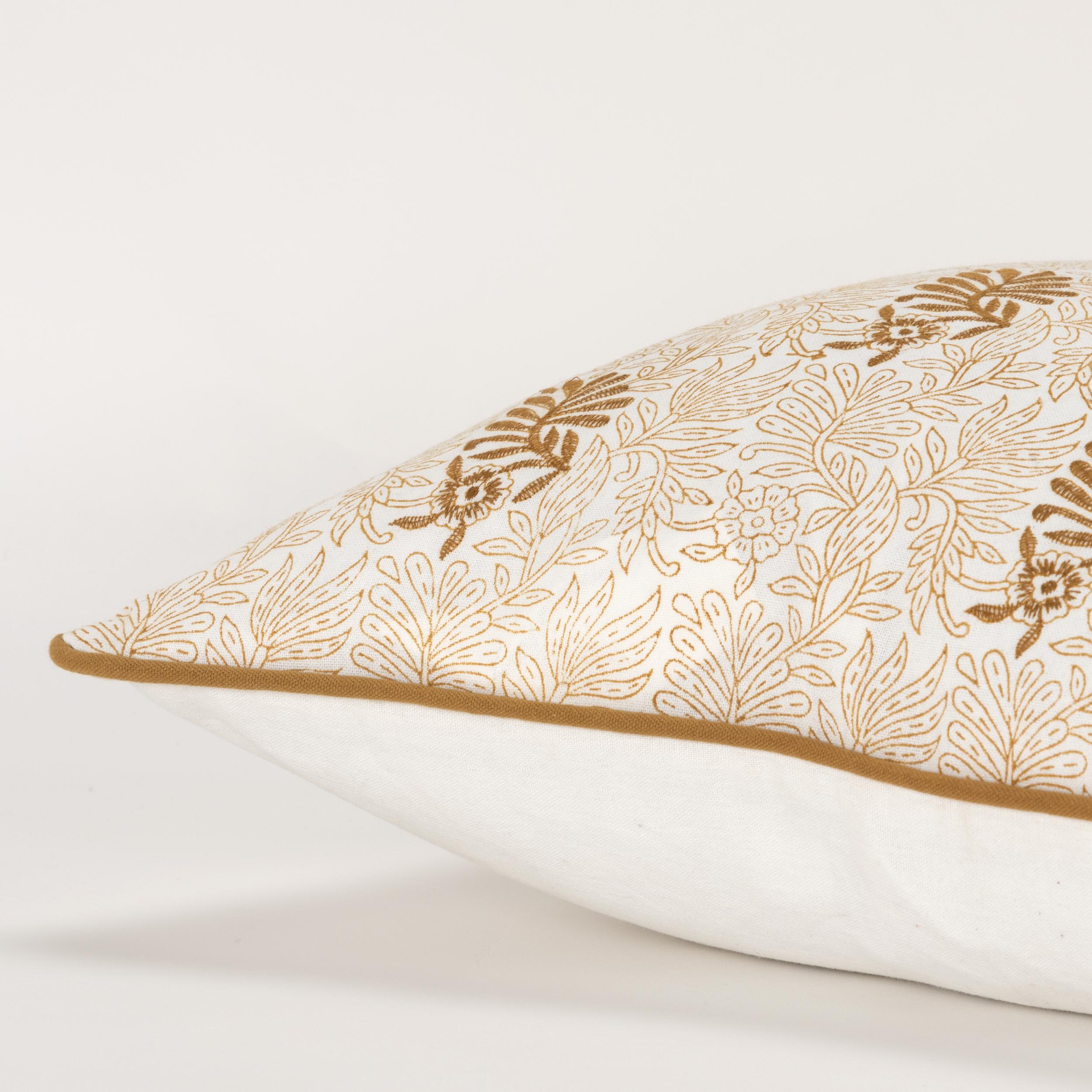 Rizzy Home Block Print Collection Decorative Throw Pillow, Light Brown, large