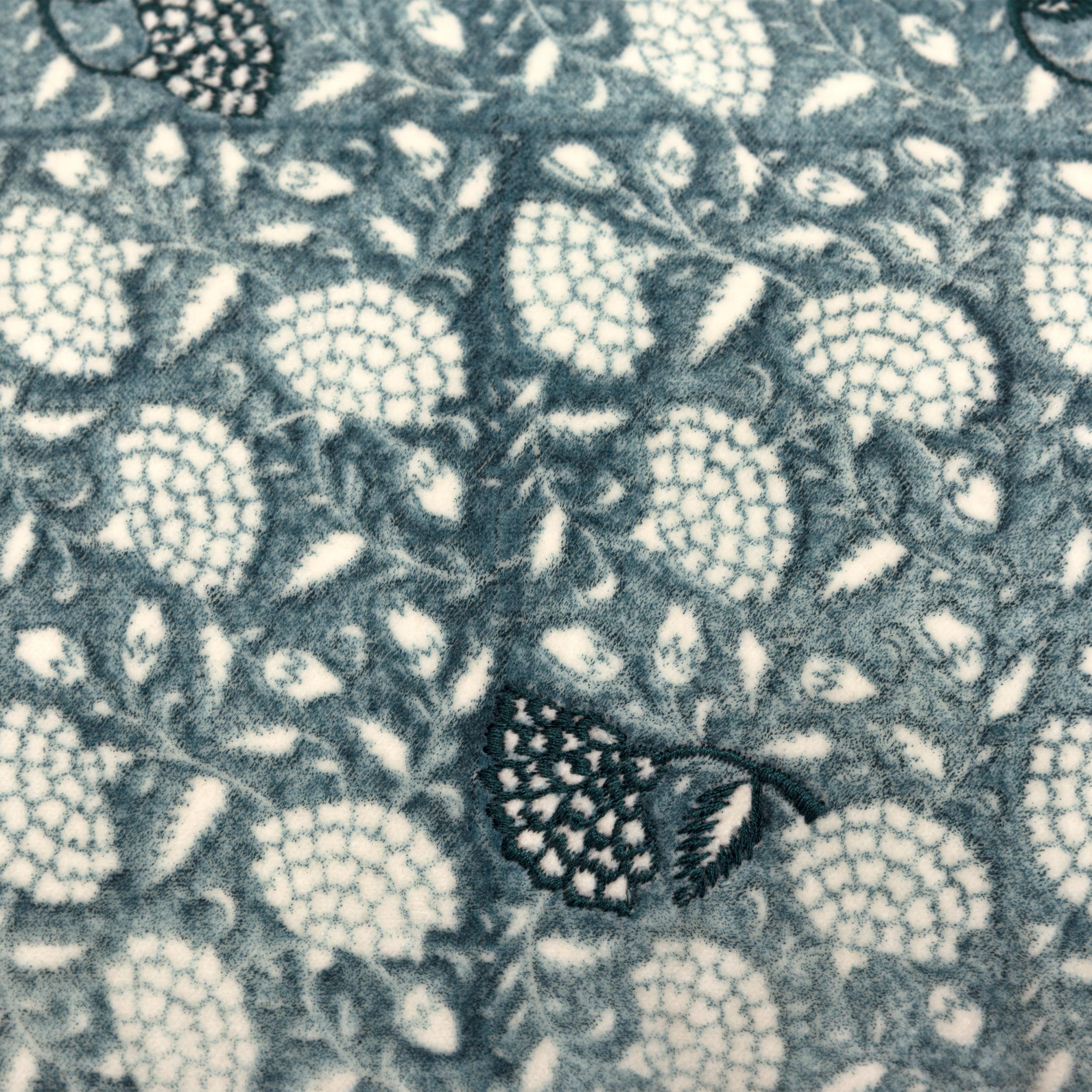 Rizzy Home Block Print Collection Botanical Decorative Throw Pillow, Teal, large