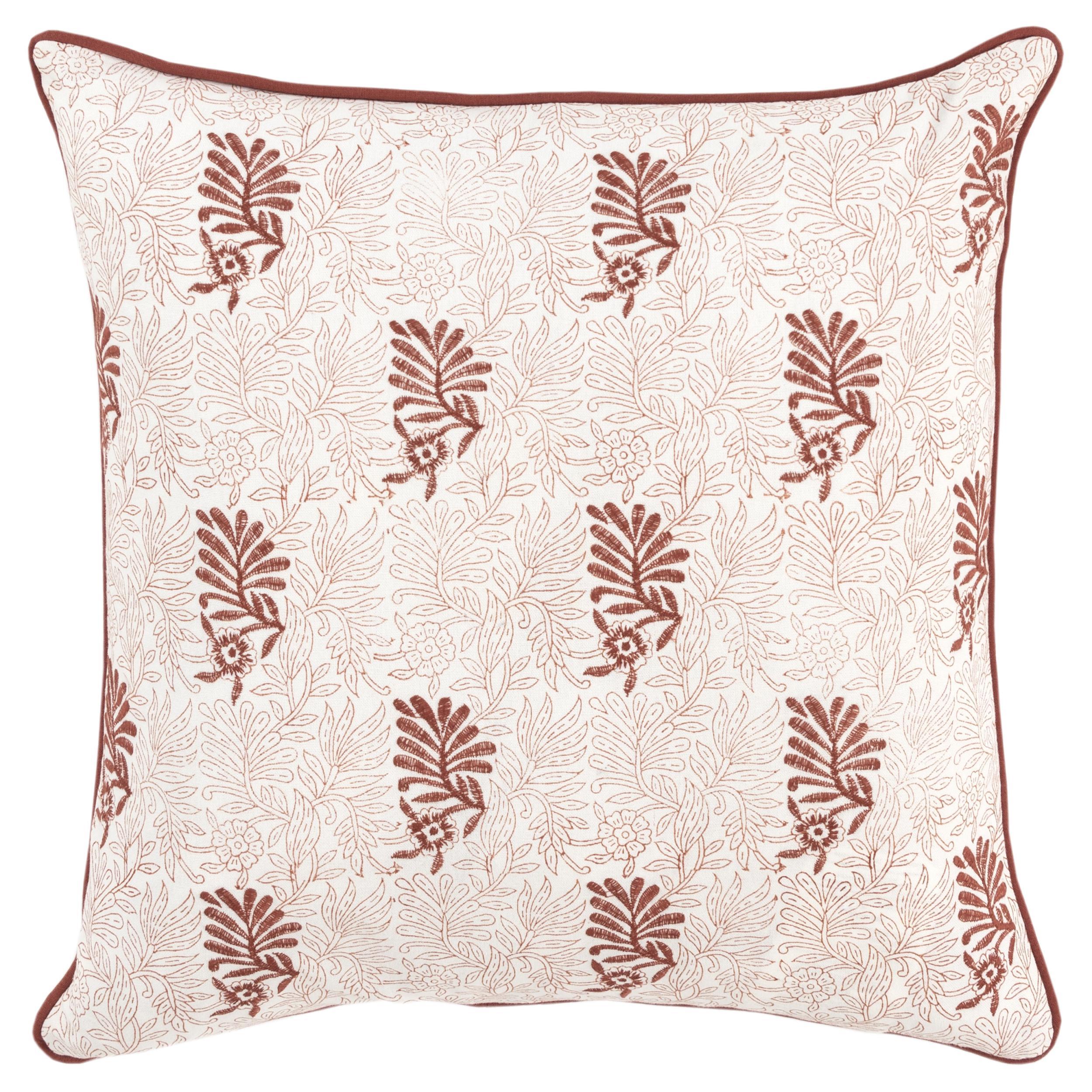 Rizzy Home Block Print Collection Decorative Throw Pillow, Red, large