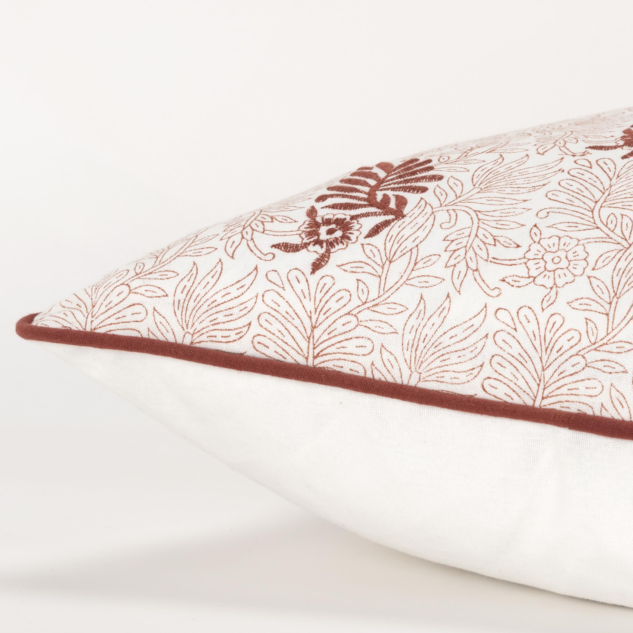 Rizzy Home Block Print Collection Decorative Throw Pillow, Red, large