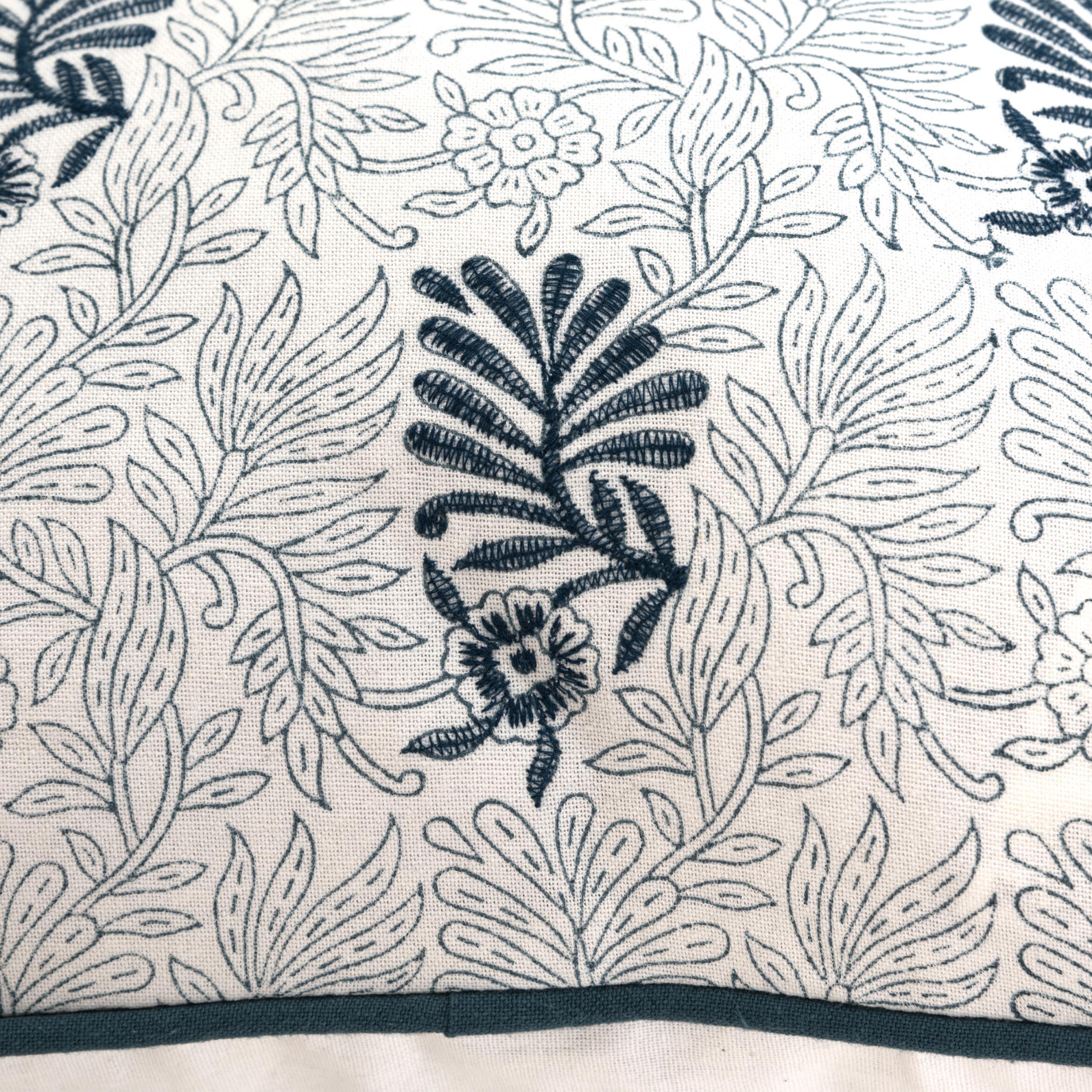 Rizzy Home Block Print Collection Decorative Throw Pillow, Teal, large