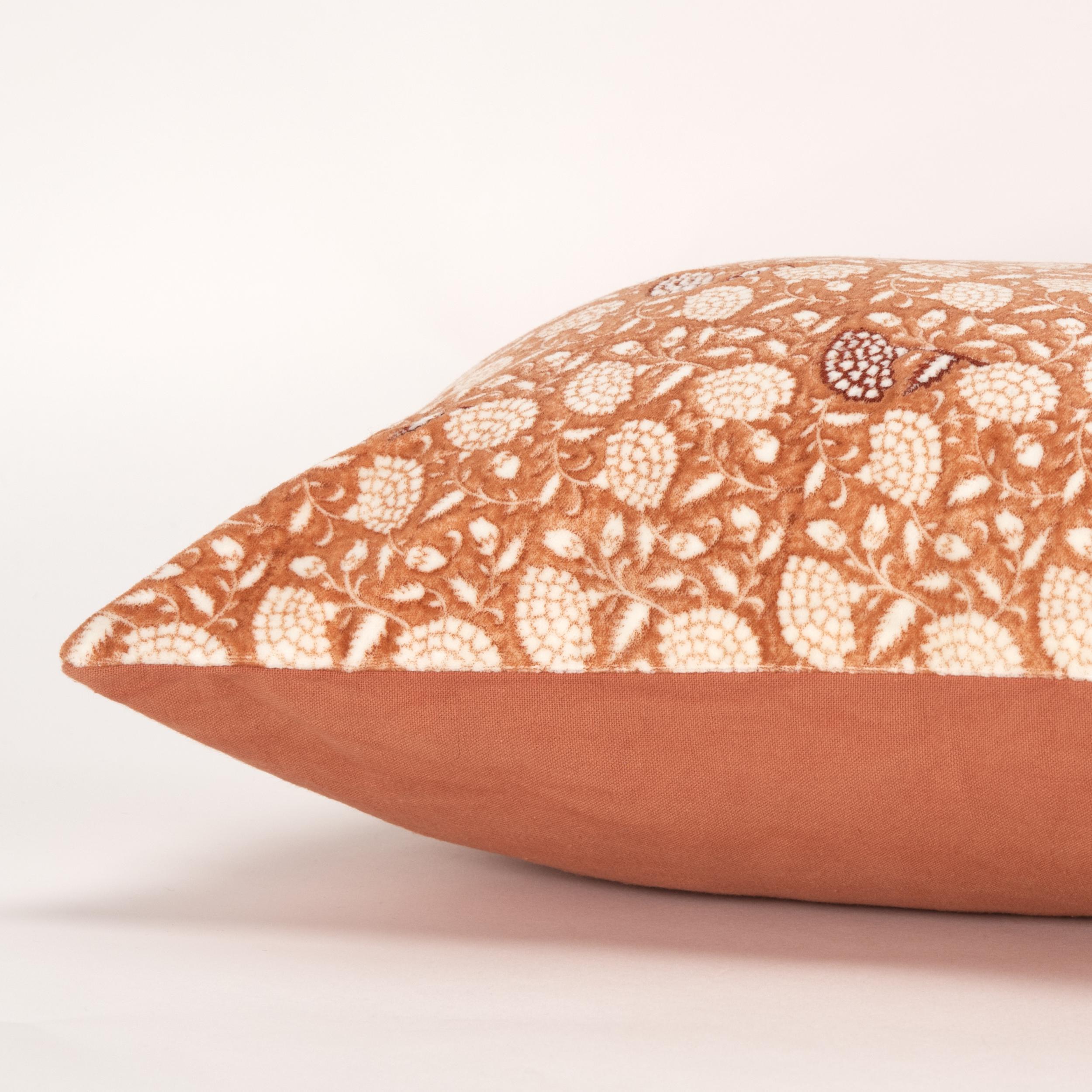Rizzy Home Block Print Collection Botanical Decorative Throw Pillow, Light Orange, large