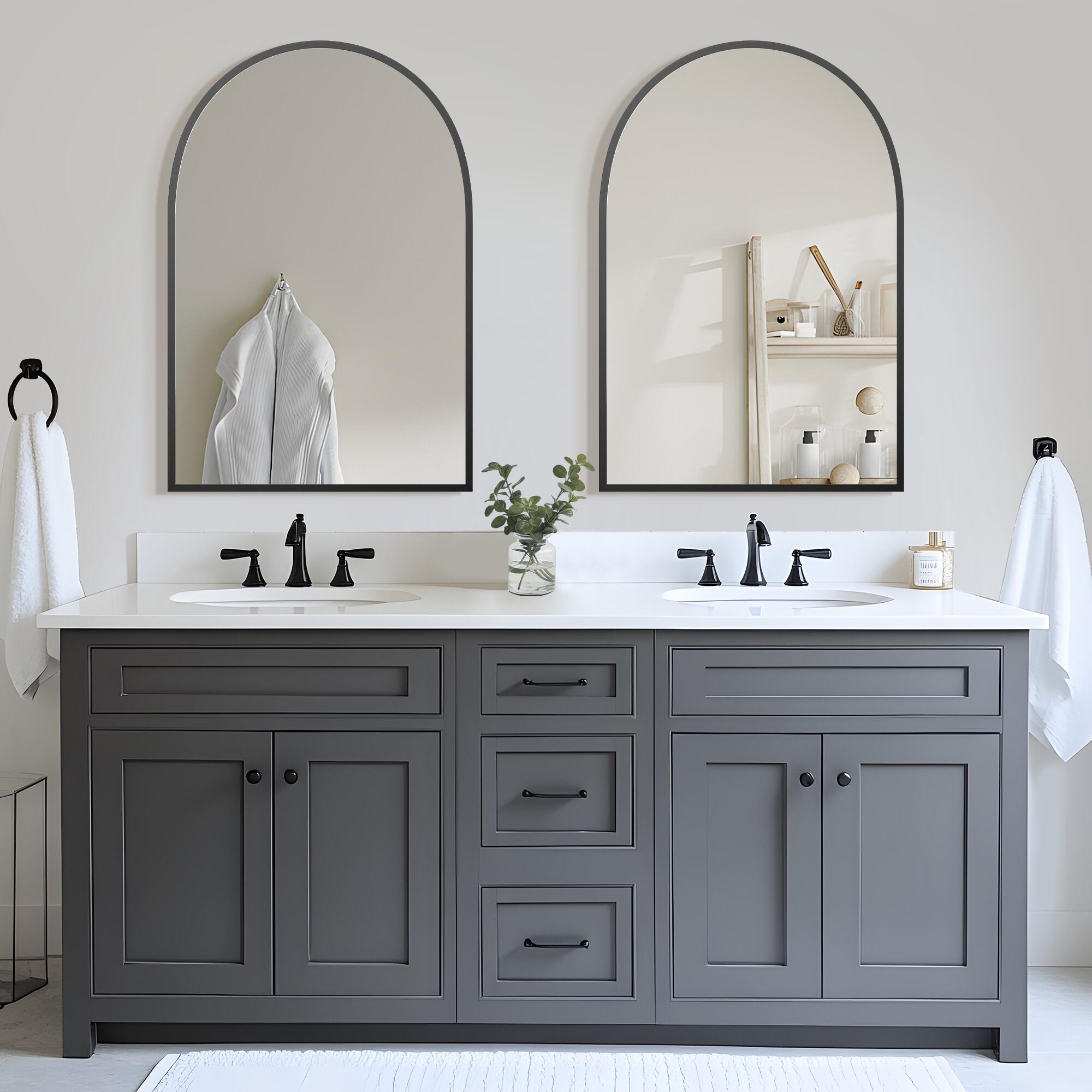 Dovelina Feronia Wall Mirror (Set of 2), Black, large