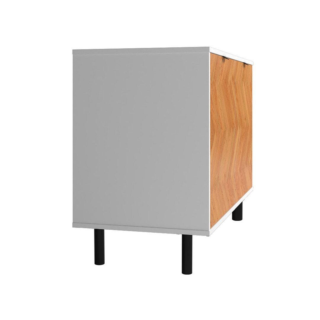 Manhattan Comfort Liam 35" 2-Shelf Accent Cabinet, White/Brown, large
