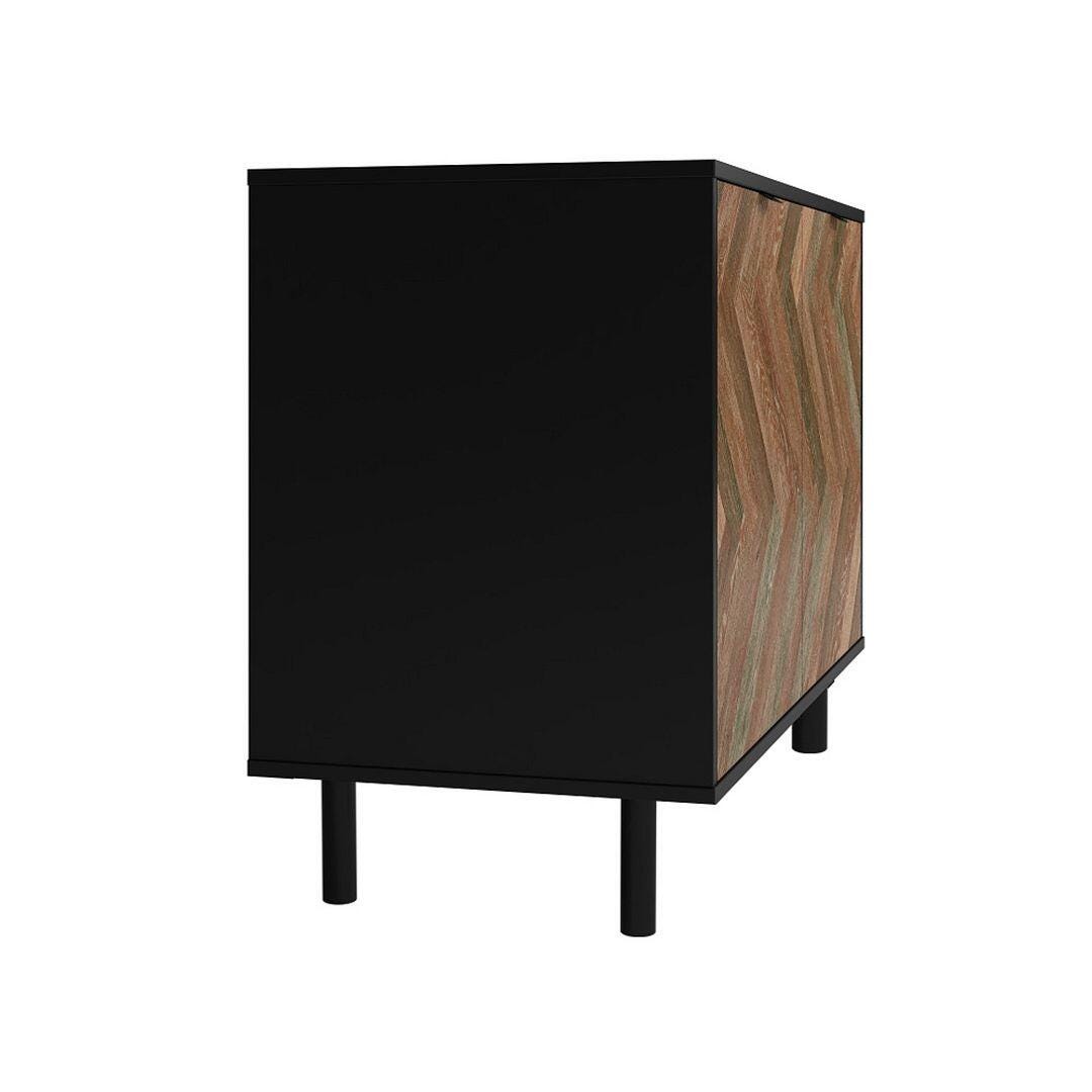 Manhattan Comfort Liam 35" 2-Shelf Accent Cabinet, Black/Brown, large