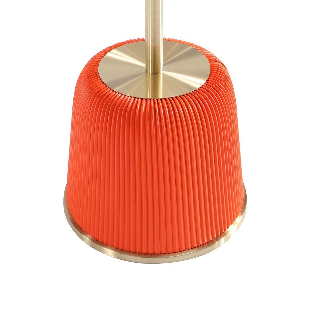 Manhattan Comfort Anderson Leatherette Accent End Table, Orange, large