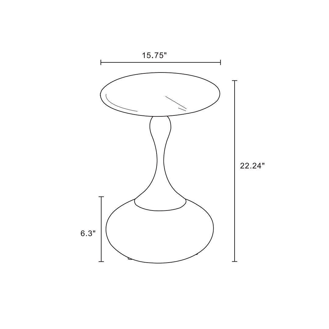 Manhattan Comfort Patchin Accent End Table with Base and Tabletop, , large