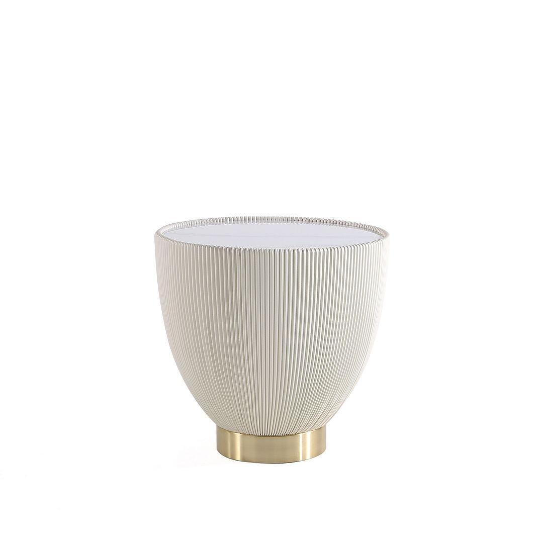 Manhattan Comfort Anderson Accent End Table, Cream, large