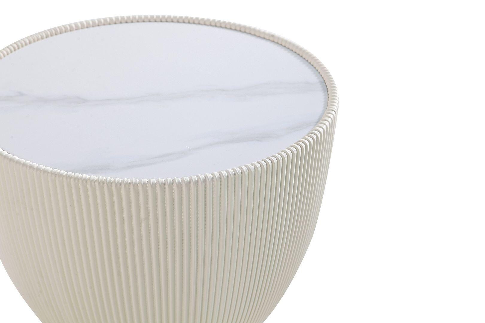 Manhattan Comfort Anderson Accent End Table, Cream, large