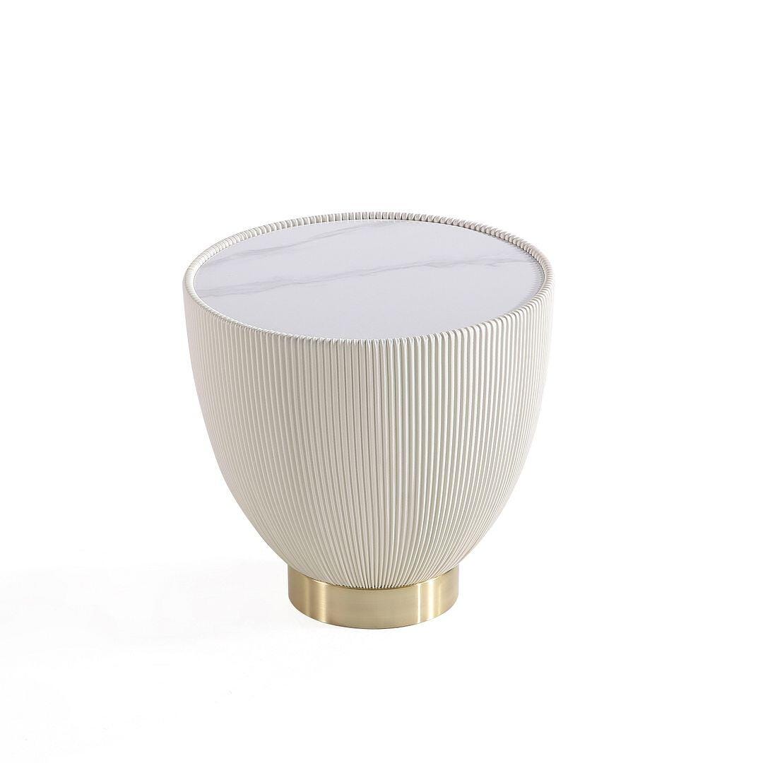 Manhattan Comfort Anderson Accent End Table, Cream, large