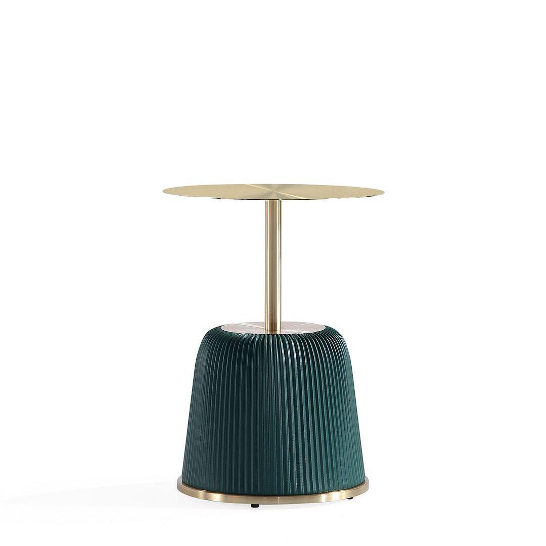 Manhattan Comfort Anderson Leatherette Accent End Table, Green, large