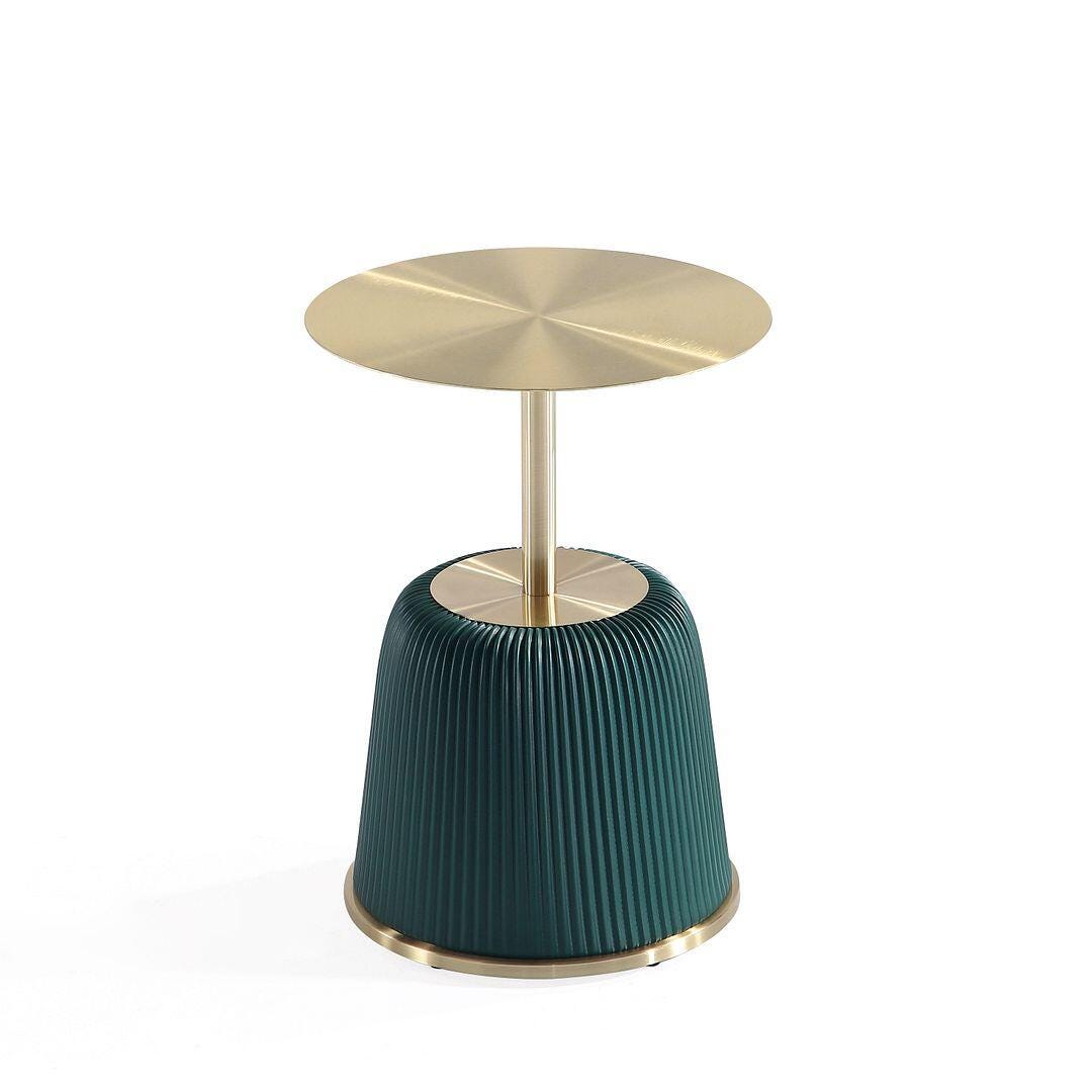 Manhattan Comfort Anderson Leatherette Accent End Table, Green, large