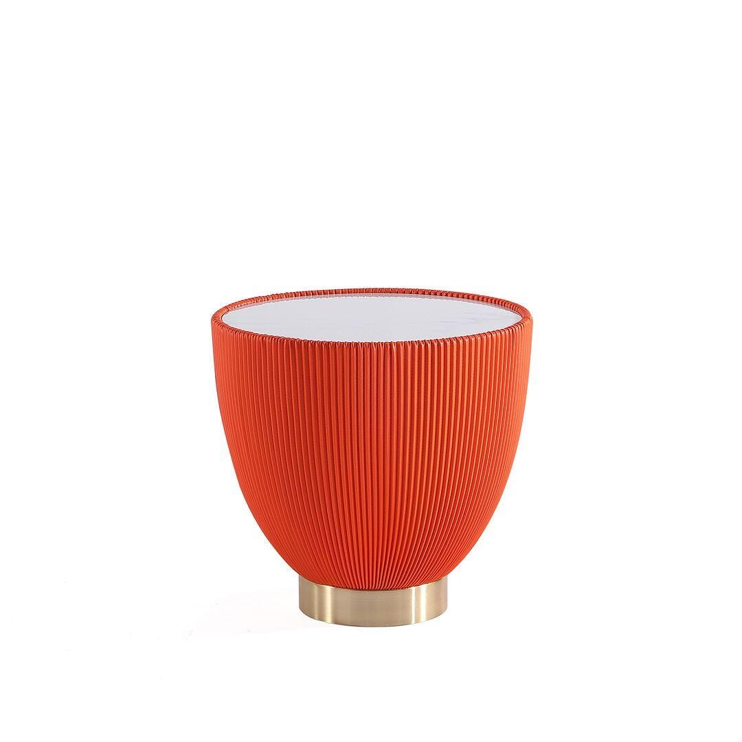 Manhattan Comfort Anderson Accent End Table, Orange, large