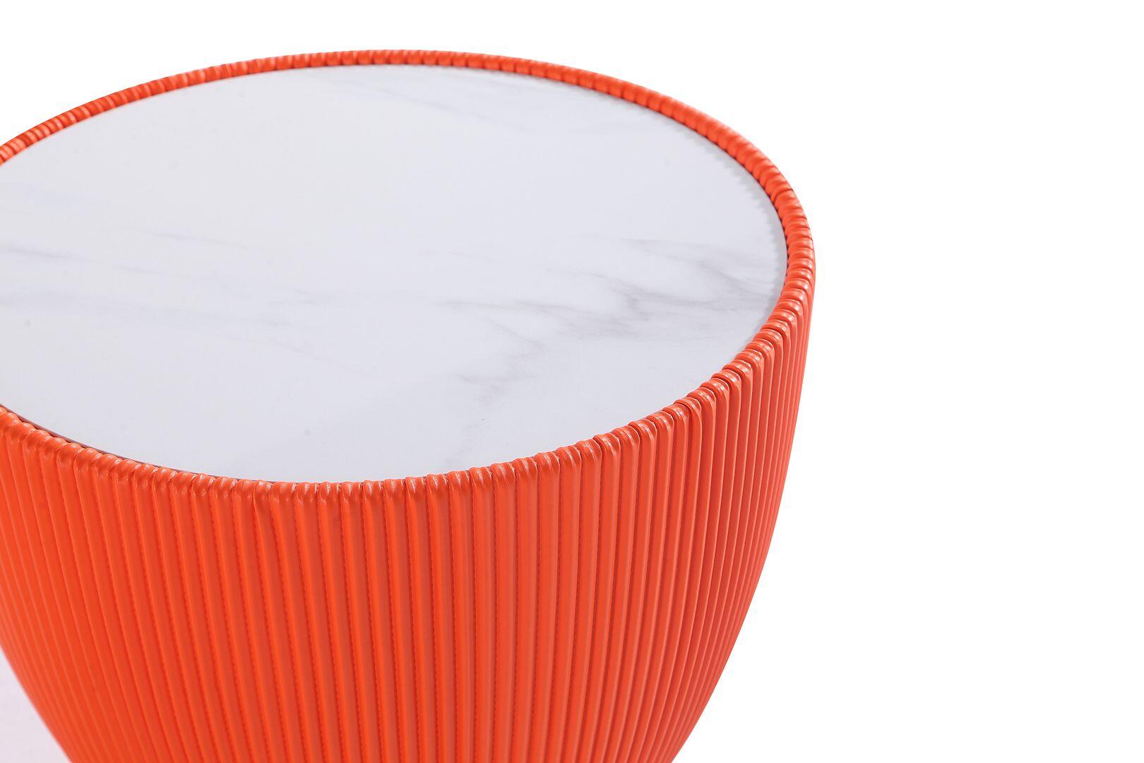 Manhattan Comfort Anderson Accent End Table, Orange, large