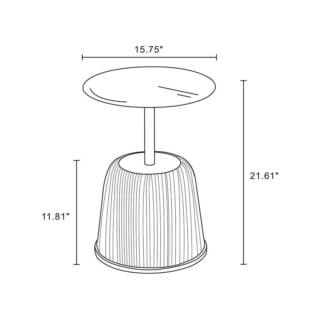 Manhattan Comfort Anderson Leatherette Accent End Table, Gray, large