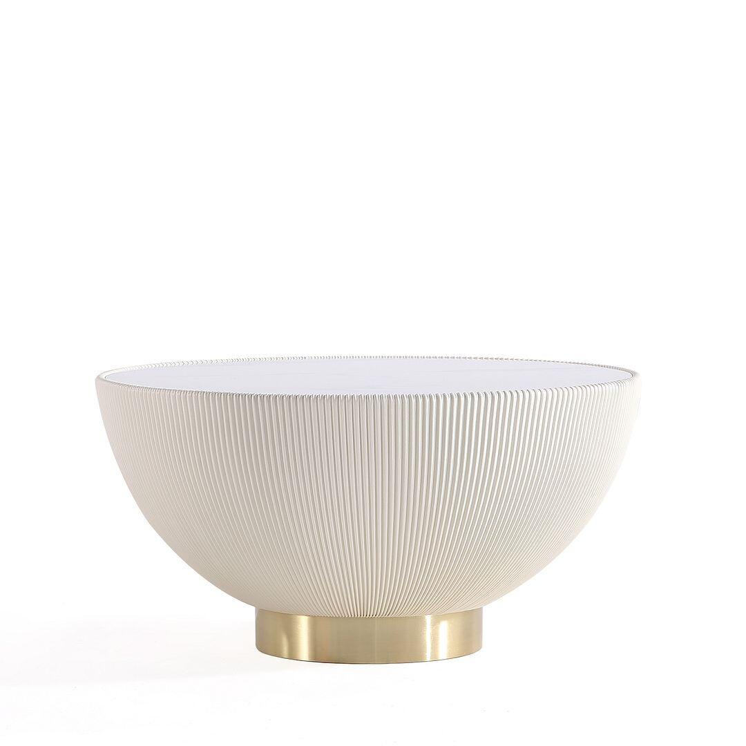 Manhattan Comfort Anderson Coffee Table, Cream, large