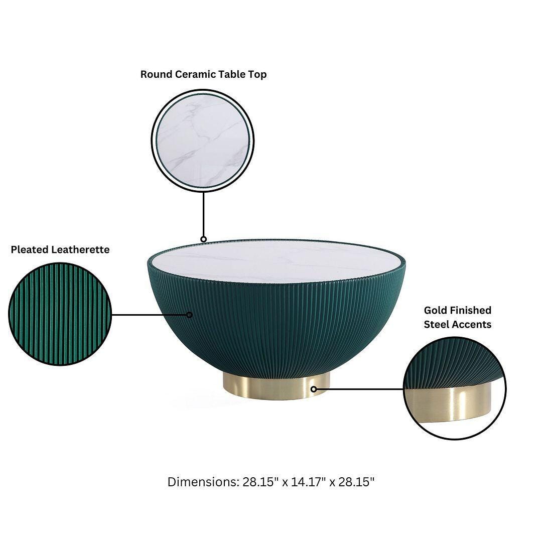 Manhattan Comfort Anderson Coffee Table, Green, large