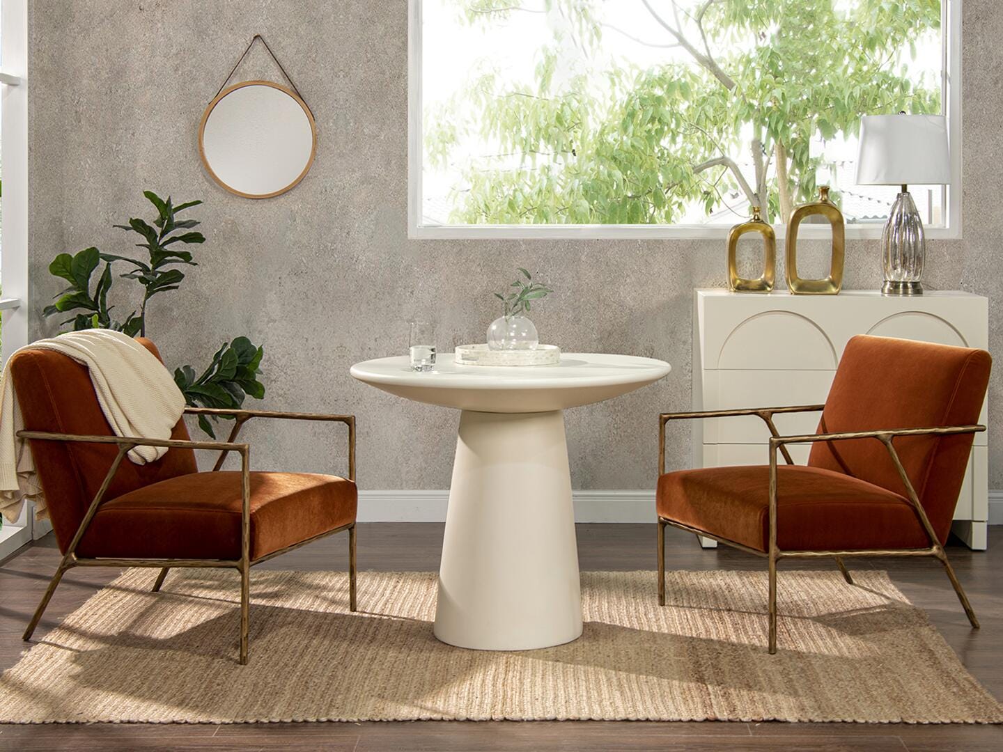 Jennifer Taylor home Aerin Accent Arm Chair, Burnt Orange, rollover