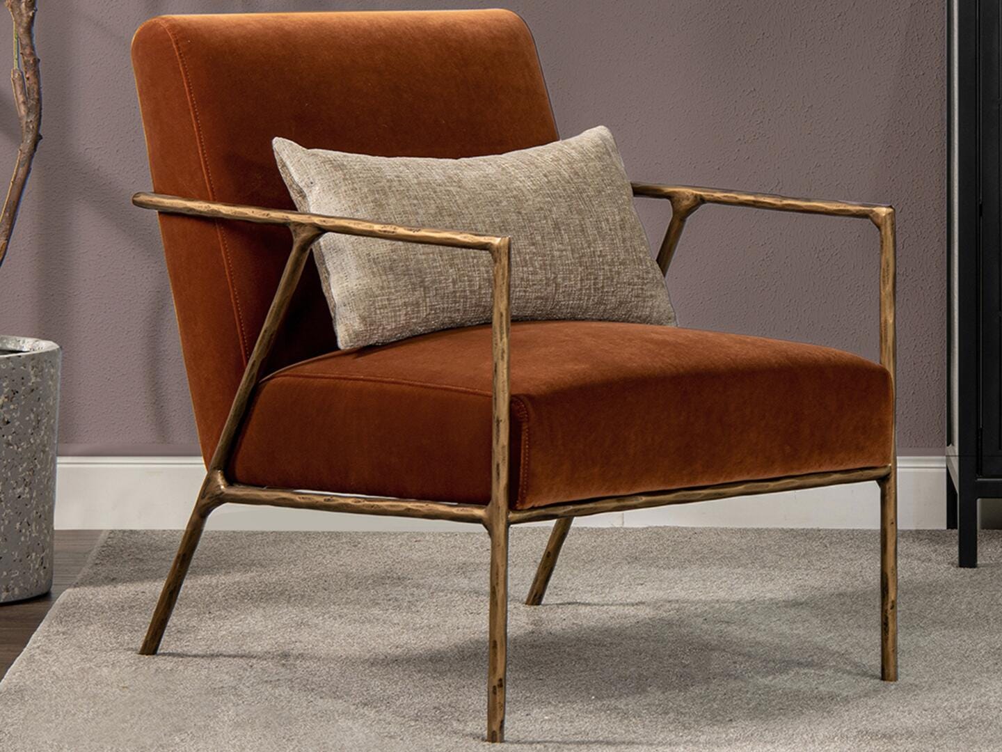 Jennifer Taylor Home Aerin Accent Arm Chair, Burnt Orange, large