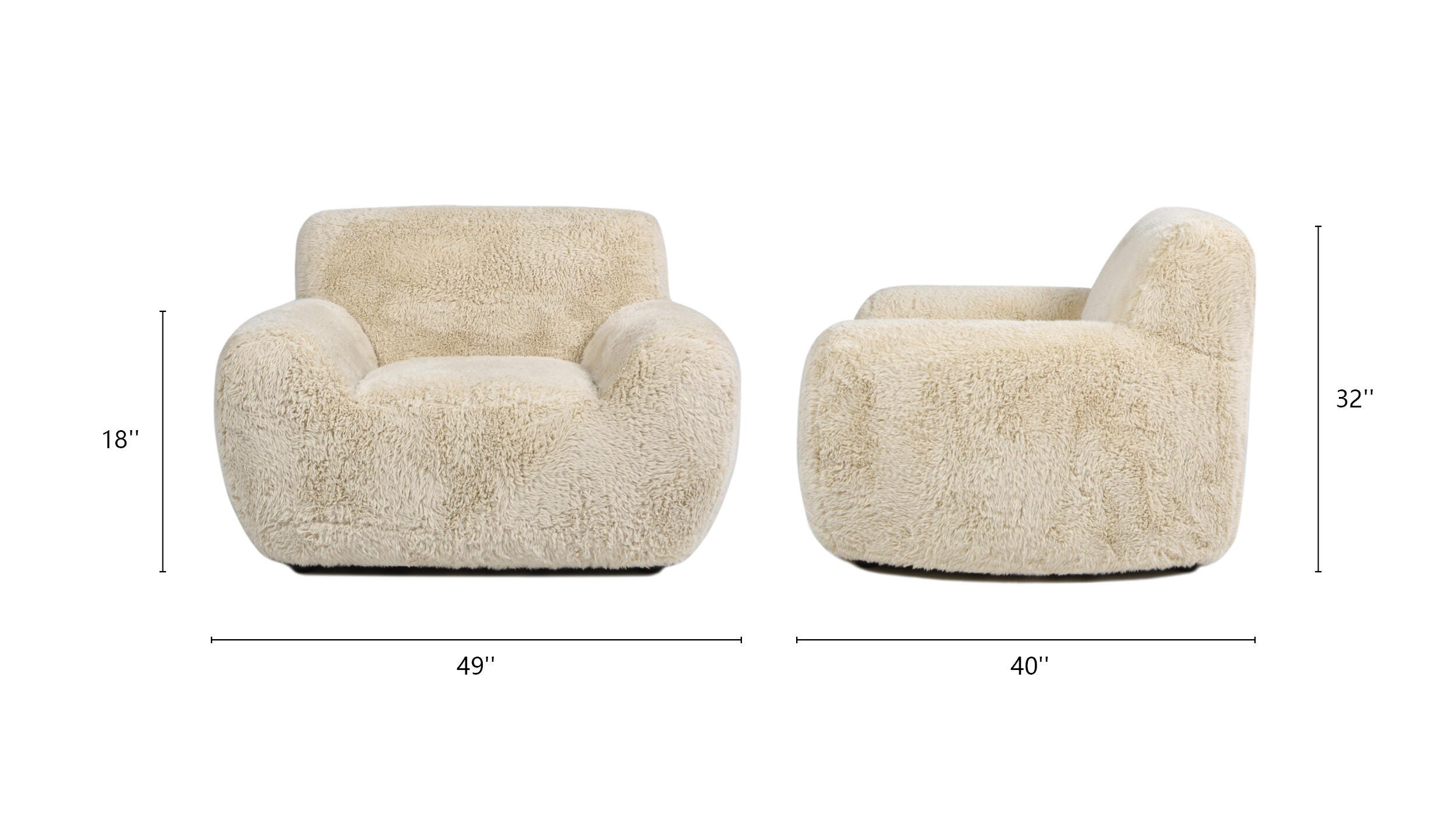 Jennifer Taylor Home Summit Mongolian Sherpa Summit Overstuffed Arm Chair, , large