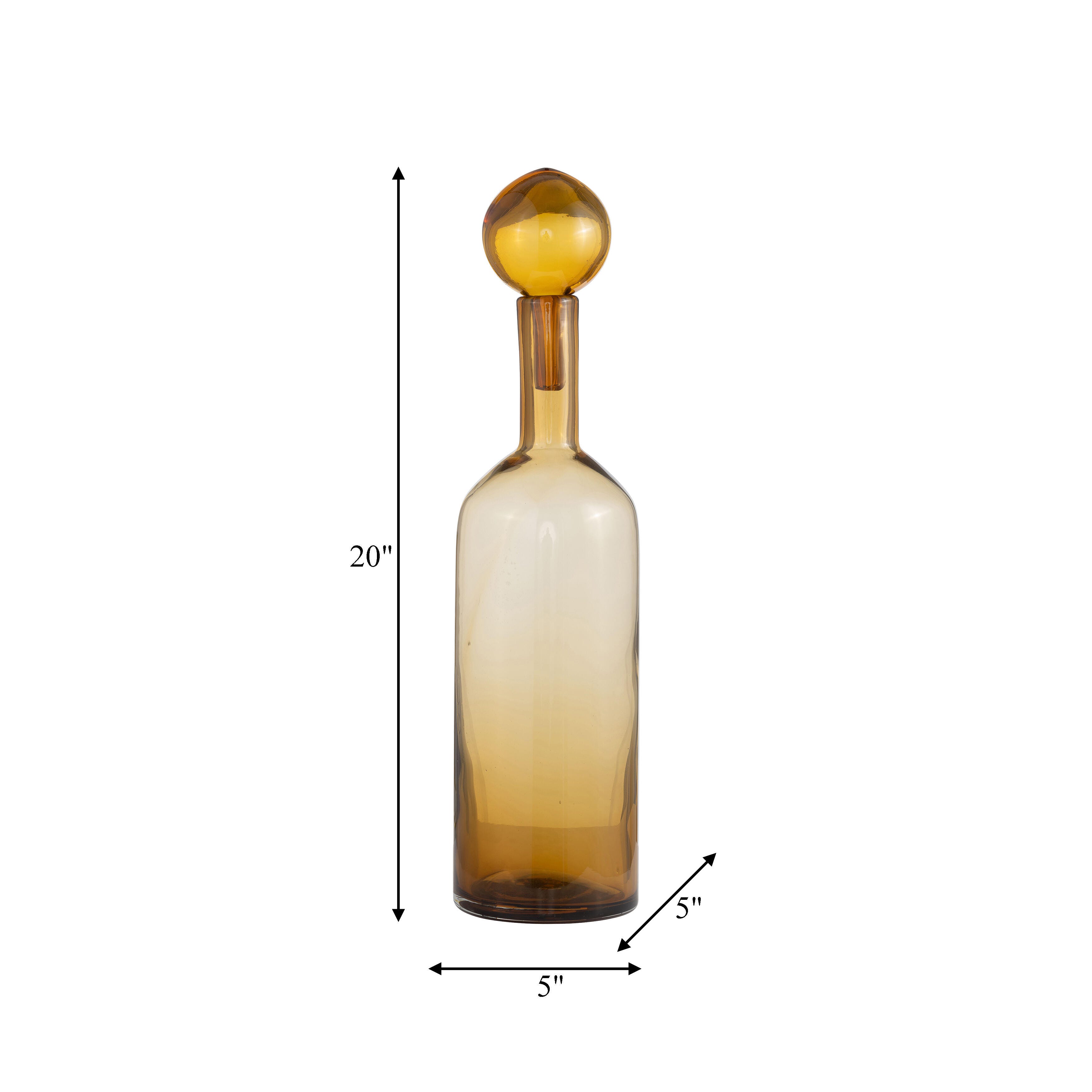 Sagebrook Home Amber Large Accent Bottle, , large