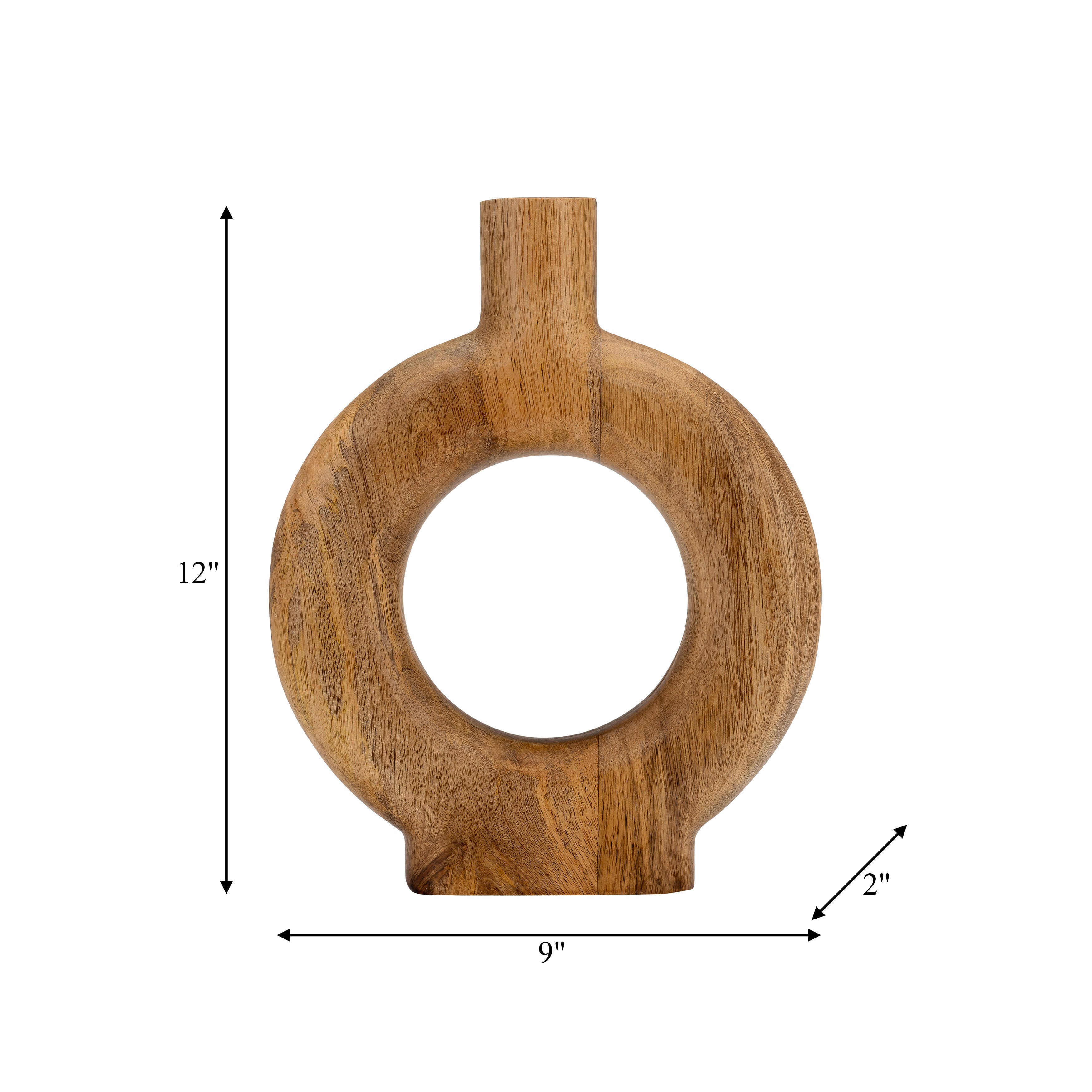 Sagebrook Home Donut Medium Vase, Brown, large