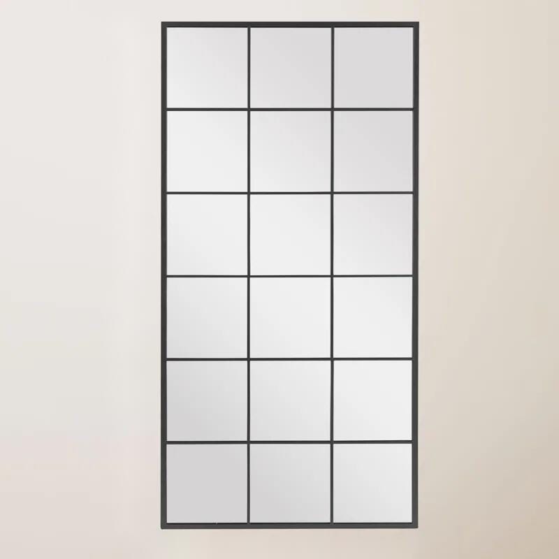 Dulcea Full Length Frame Window Mirror, Black, large