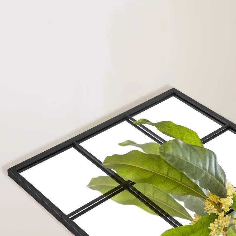 Dulcea Full Length Frame Window Mirror, Black, large