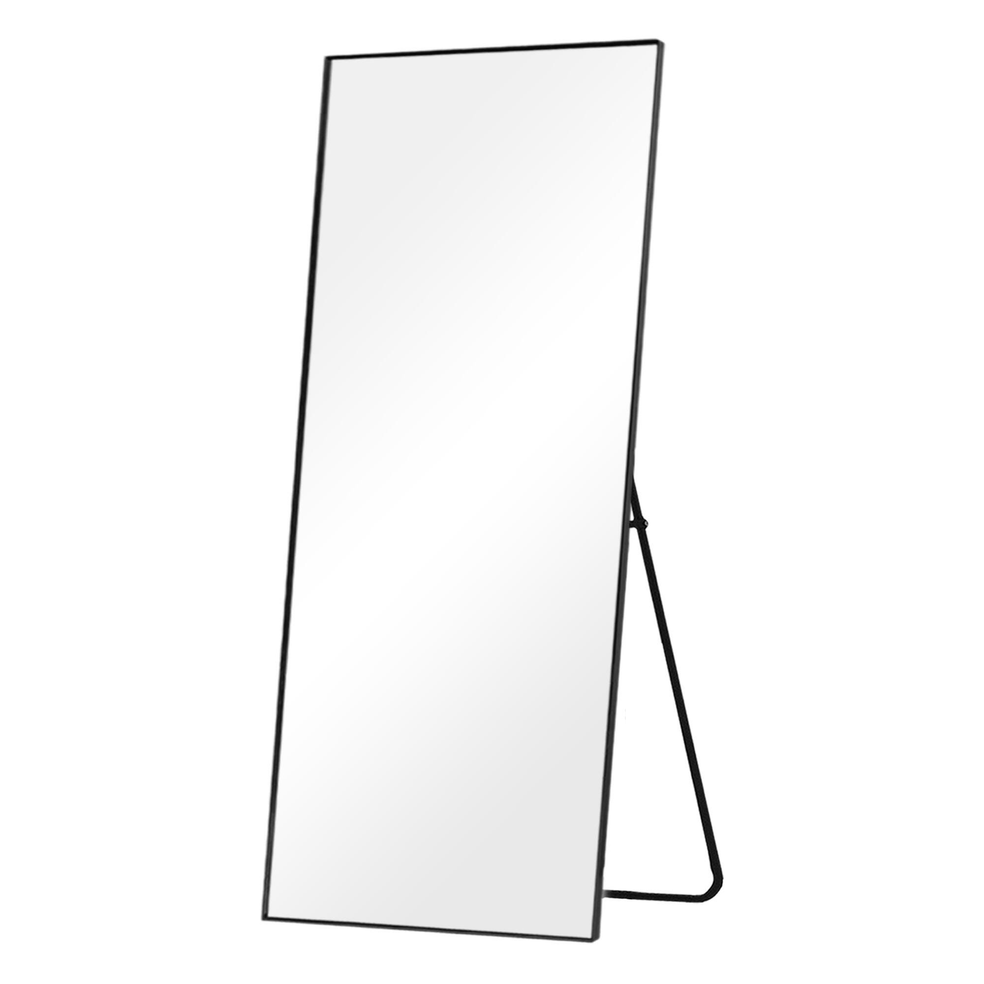 Dulcea 59" Tall Framed Full Length Mirror, Black, large