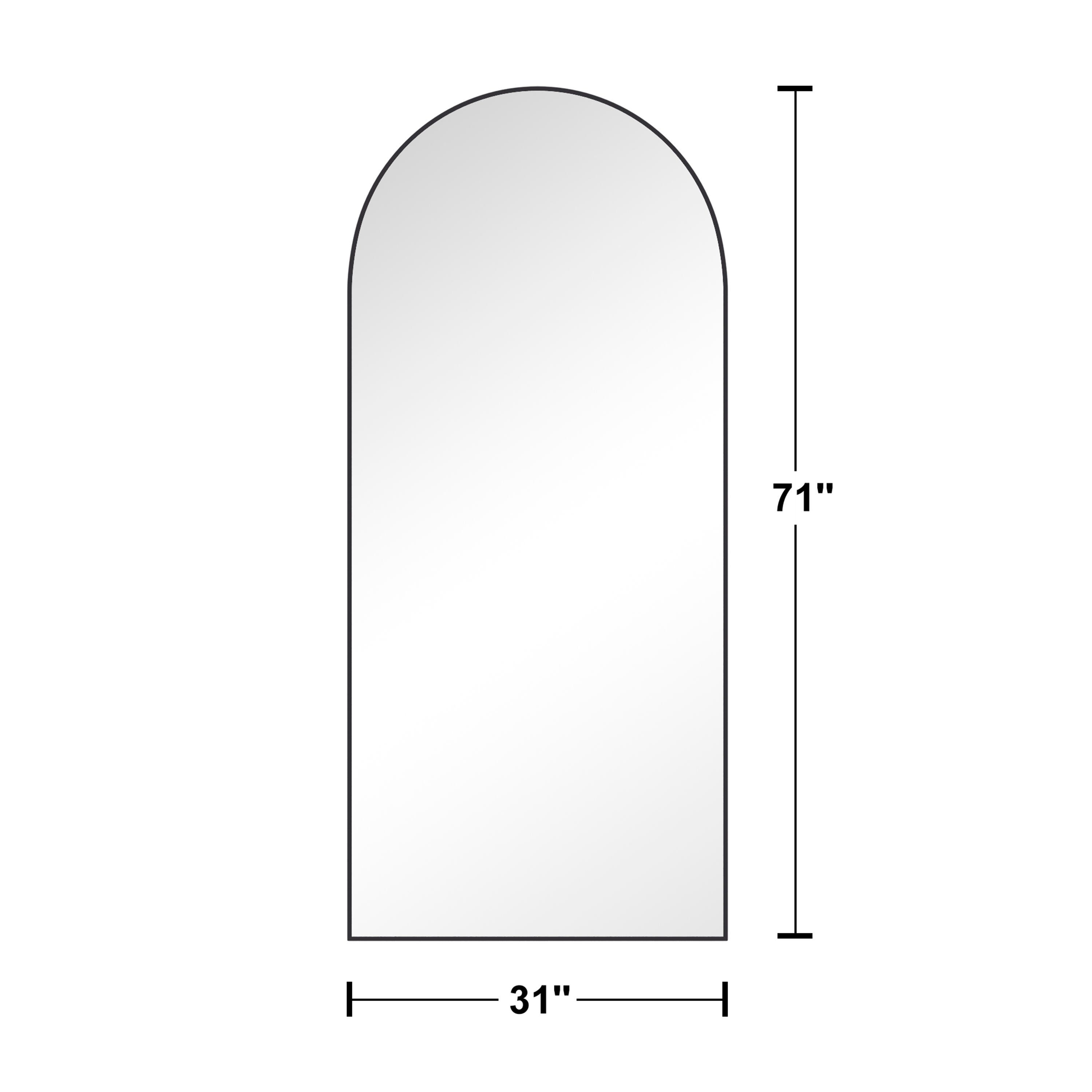 Dulcea Large Full Length Arched Free Standing Body Mirror, Black, large