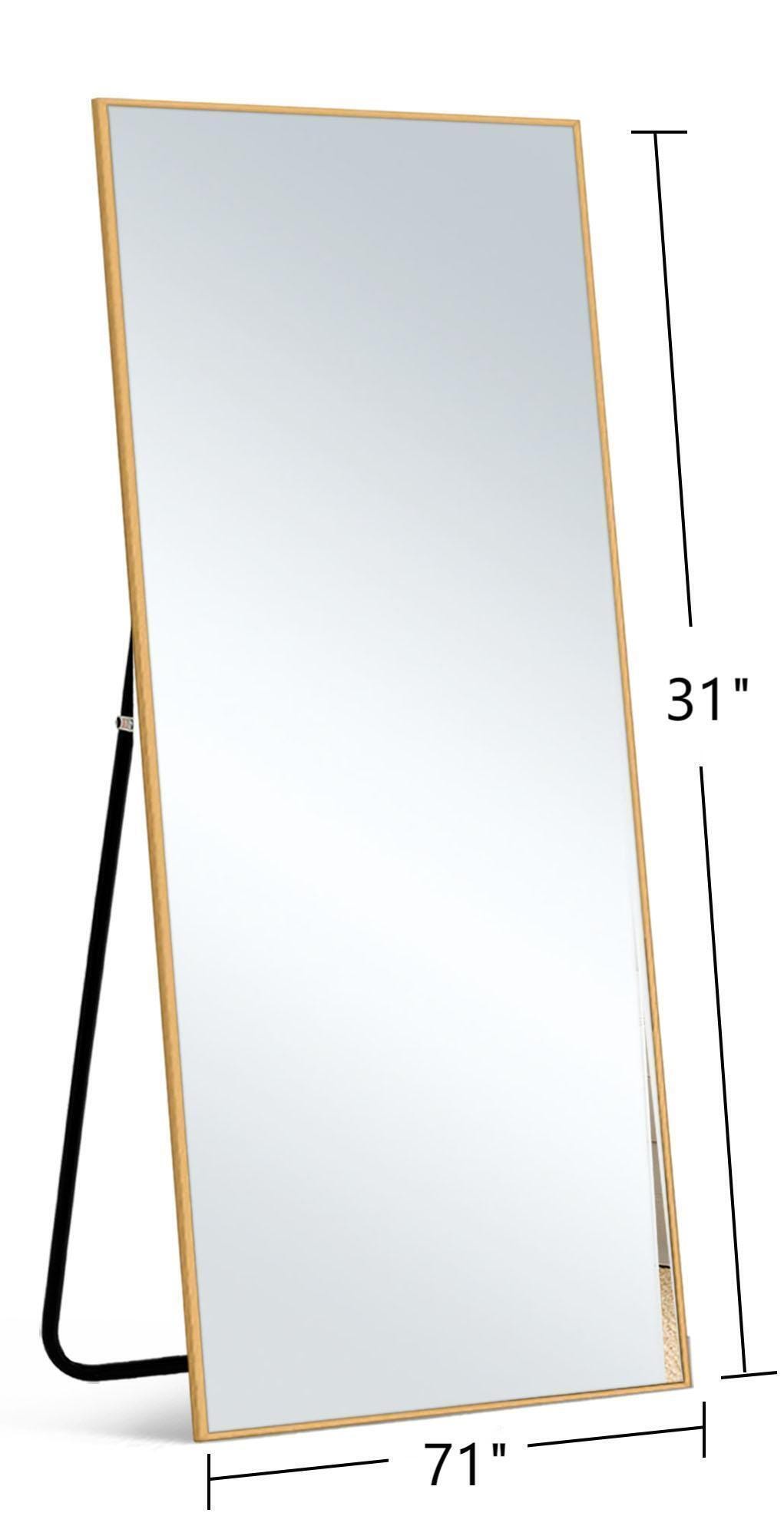 Dulcea 71" Tall Framed Full Length Mirror, Gold, large