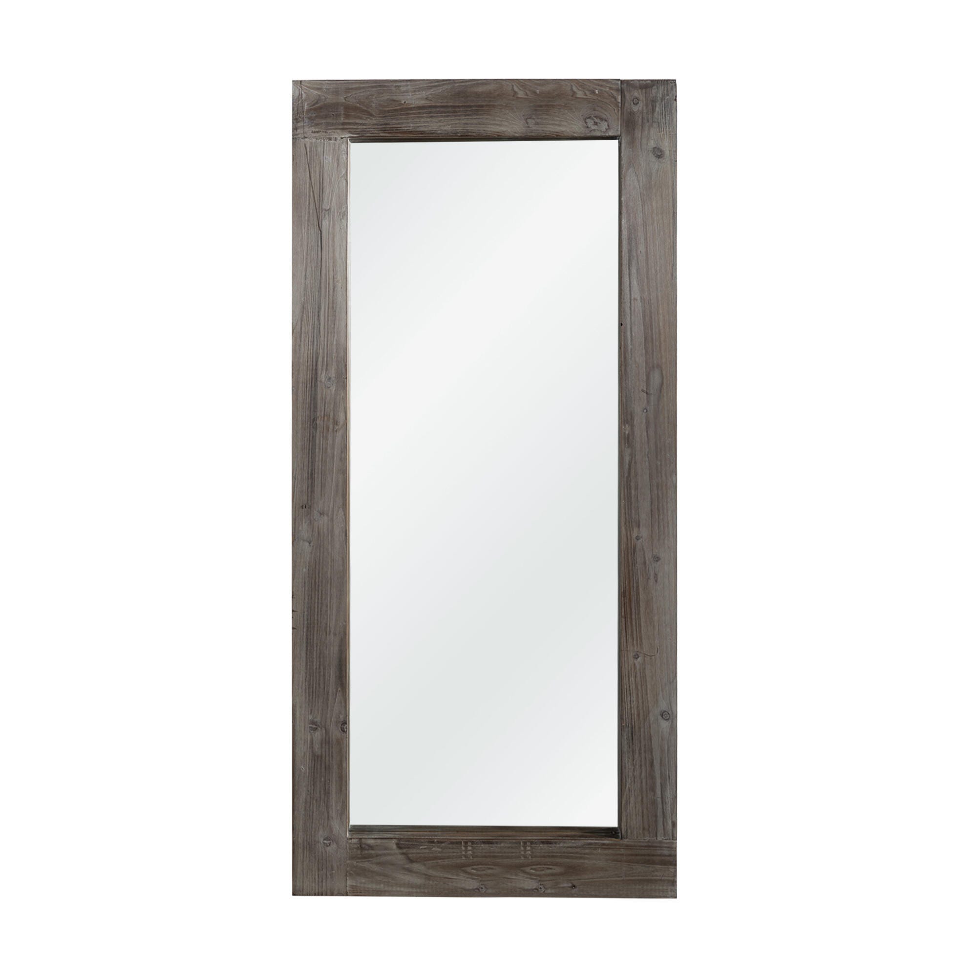 Dulcea Rectangular Framed Full Length Leaning Mirror, Gray, large