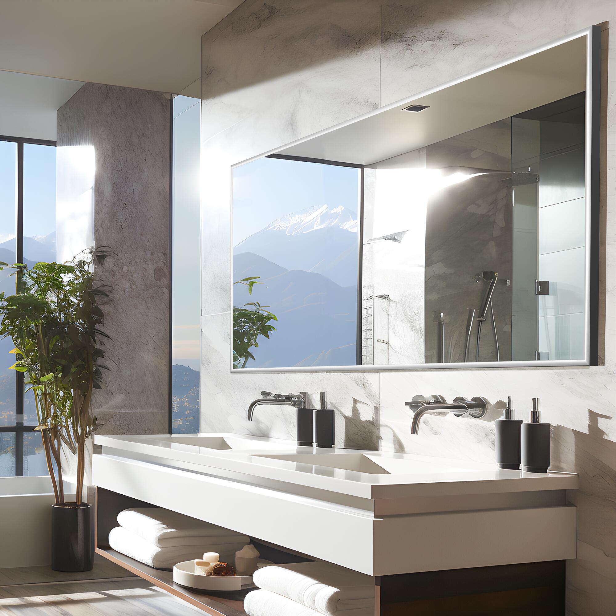 Dulcea 71" Tall Framed Full Length Mirror, Silver, rollover