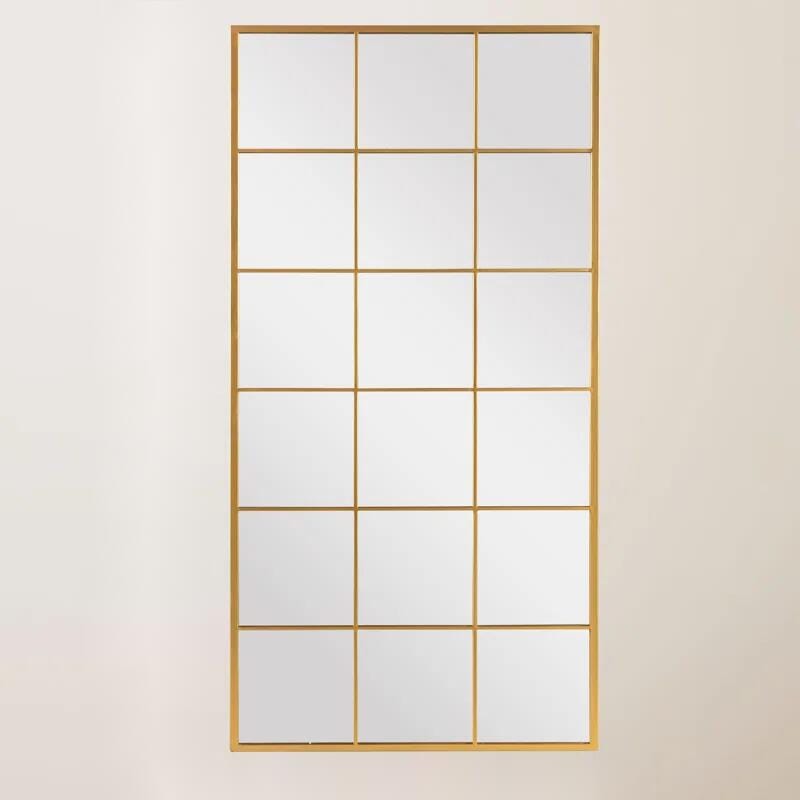 Dulcea Full Length Frame Window Mirror, Gold, large