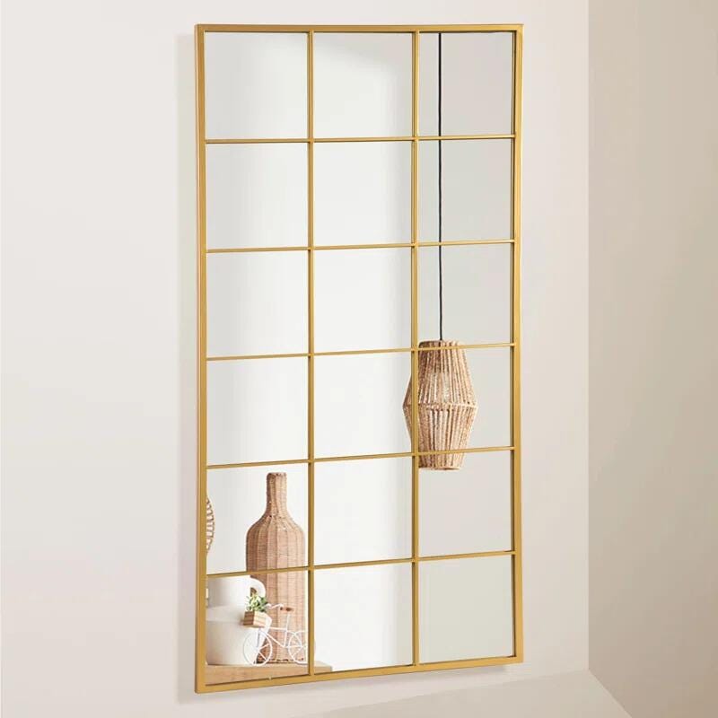 Dulcea Full Length Frame Window Mirror, Gold, large