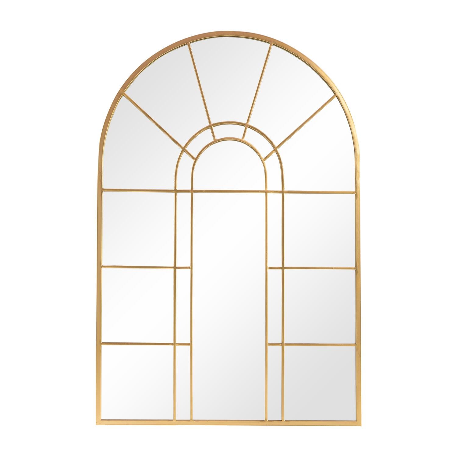 Dulcea Large Arched Wall Mirror, Gold, large