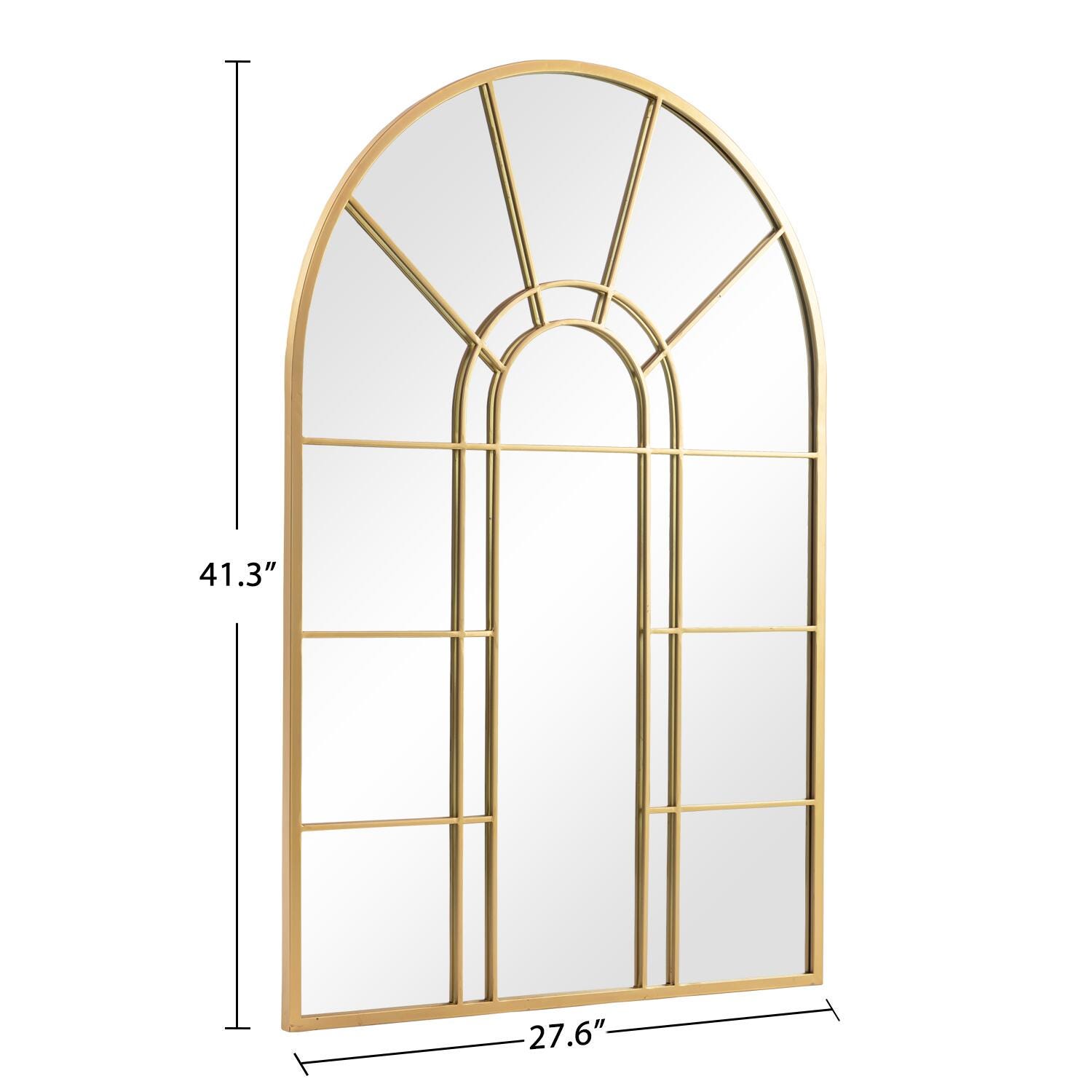 Dulcea Large Arched Wall Mirror, Gold, large