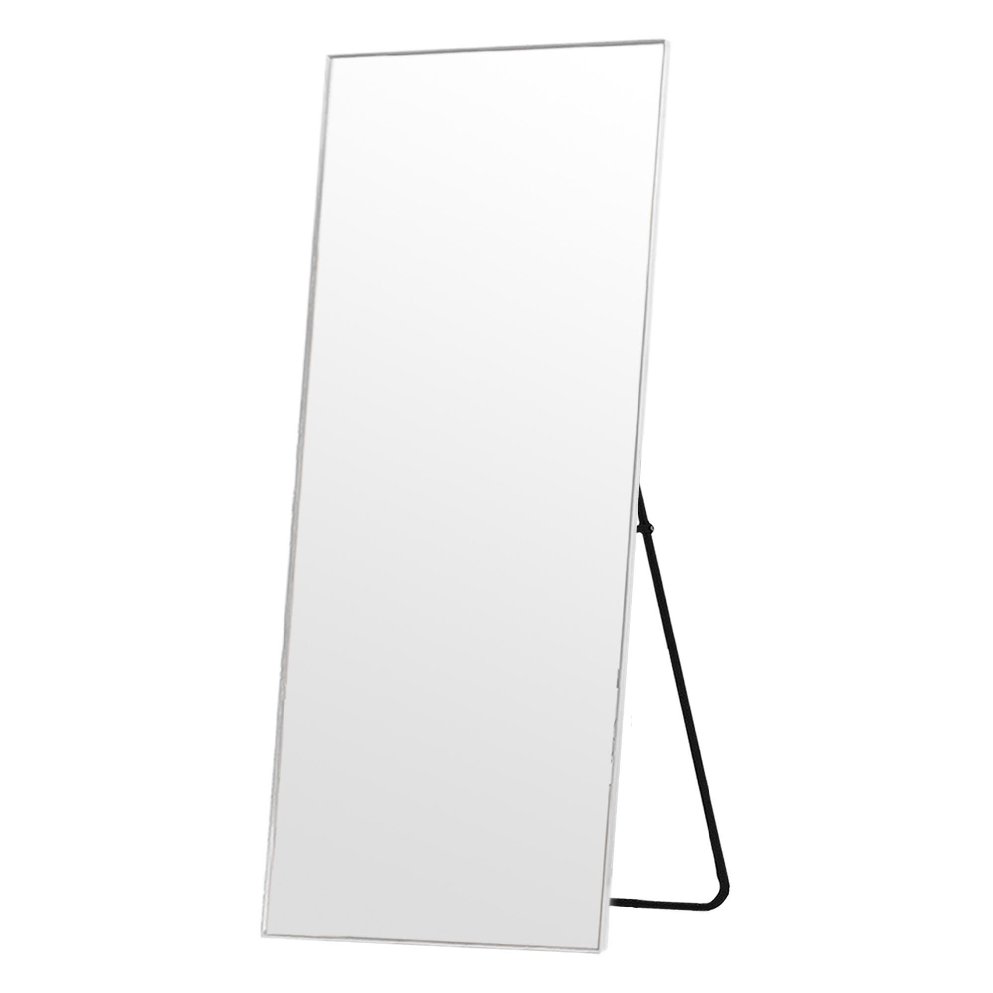 Dulcea 59" Tall Framed Full Length Mirror, Silver, large