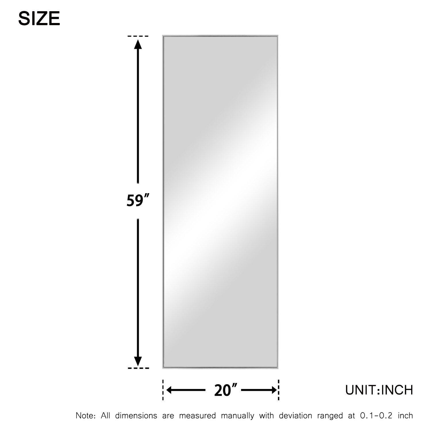 Dulcea 59" Tall Framed Full Length Mirror, Silver, large