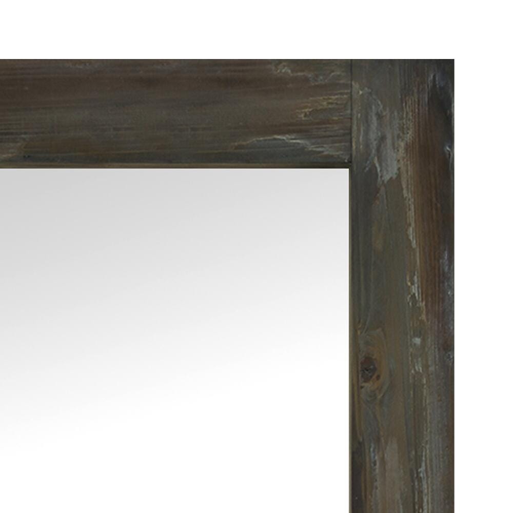 Dulcea Rectangular Framed Full Length Leaning Mirror, Brown, large