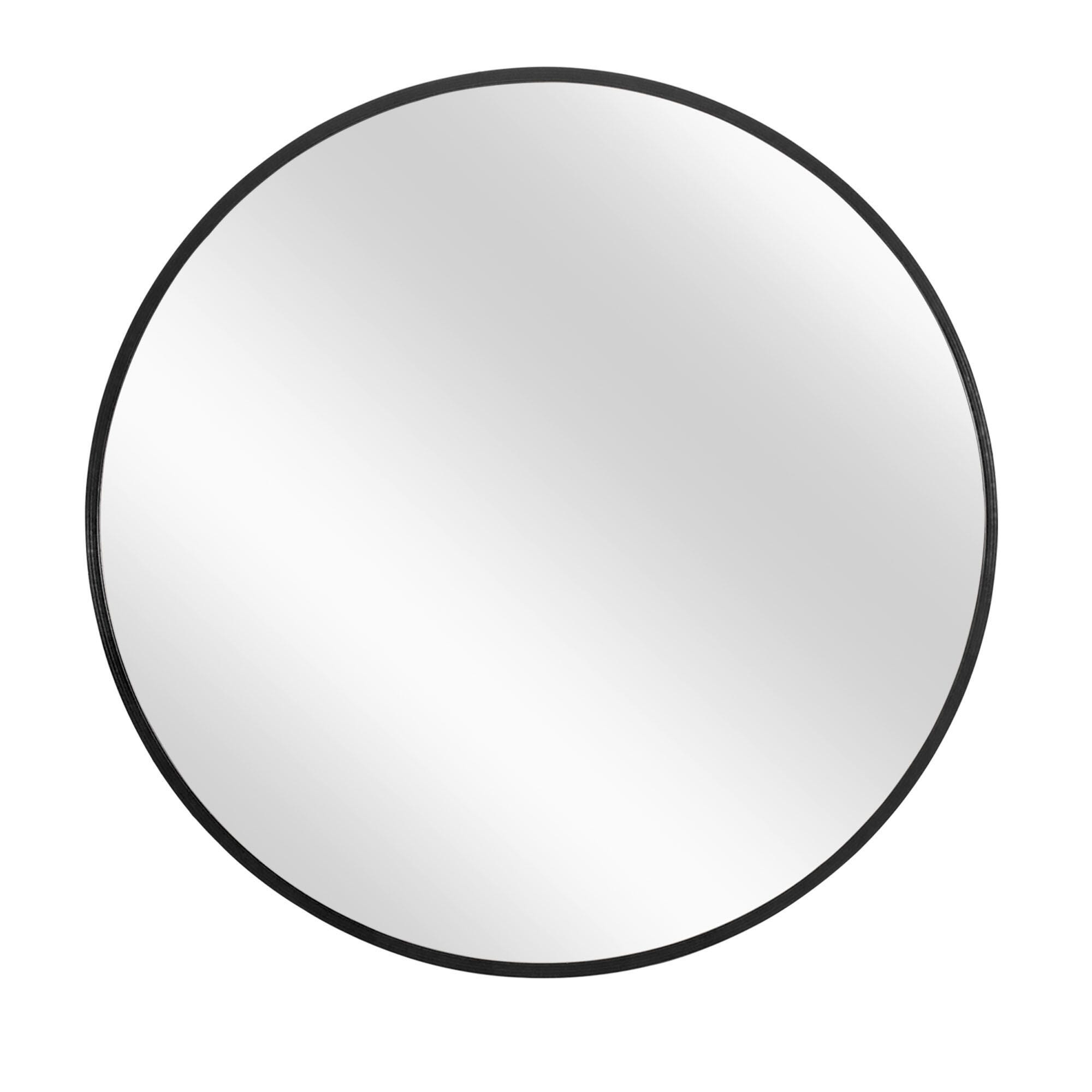 Dulcea Medium Classic Round Accent Mirror, Black, large