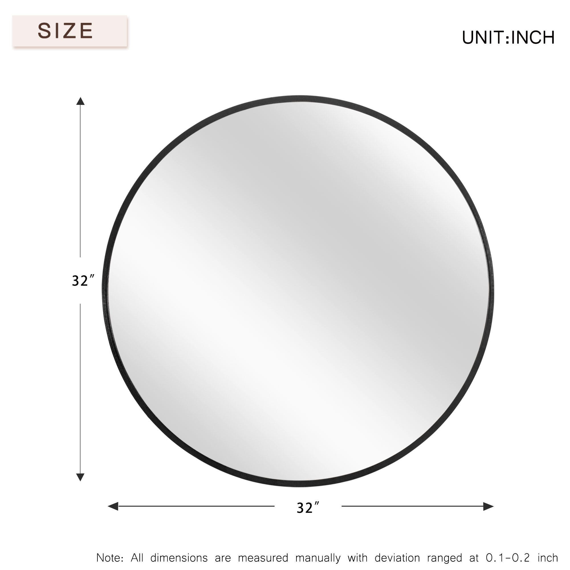 Dulcea Medium Classic Round Accent Mirror, Black, large
