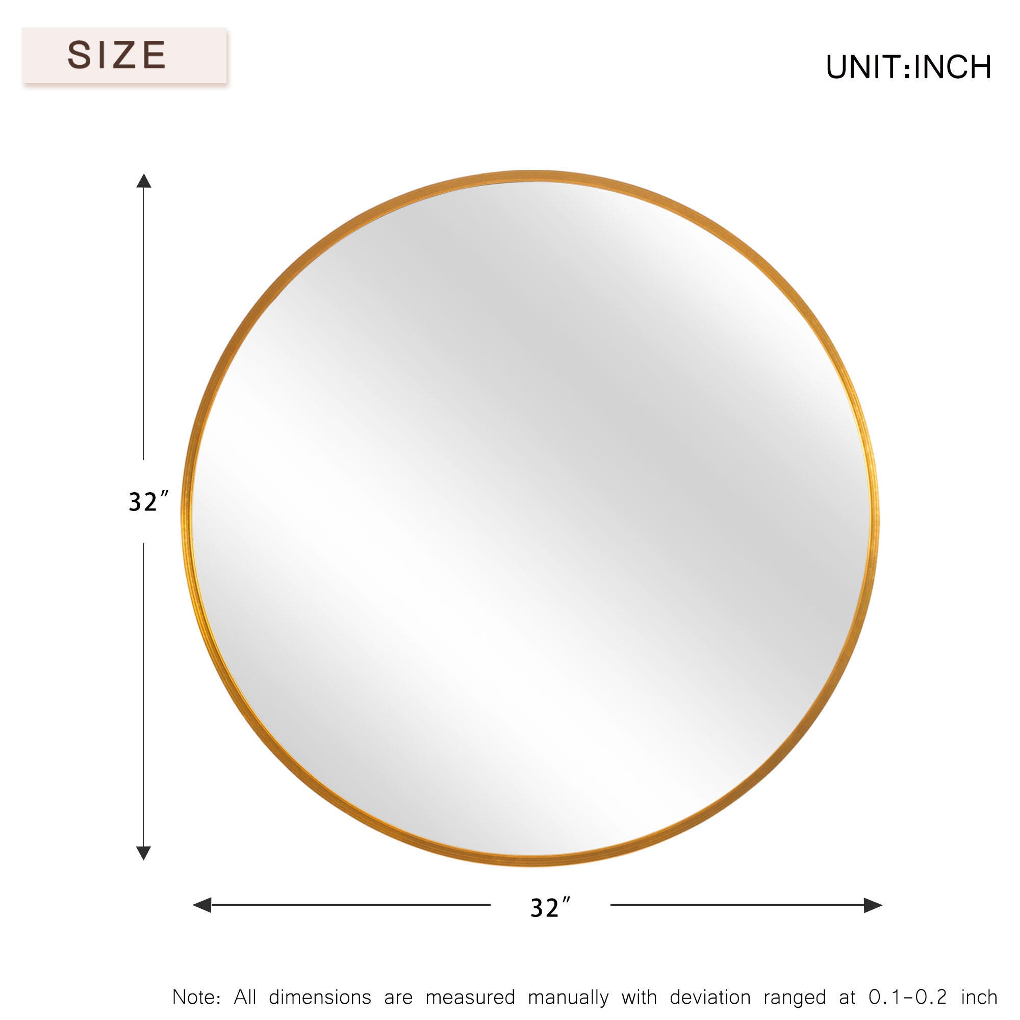 Dulcea Medium Classic Round Accent Mirror, Gold, large