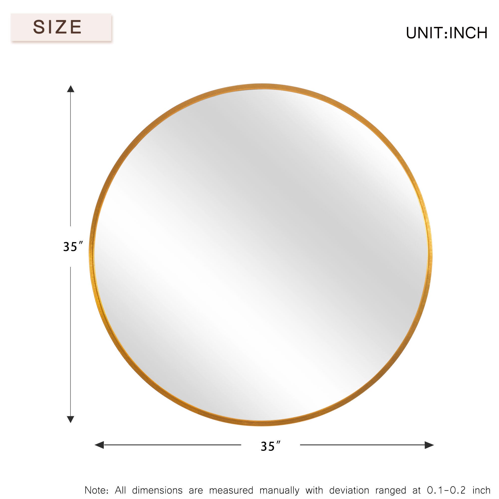 Dulcea Large Classic Round Accent Mirror, Gold, large