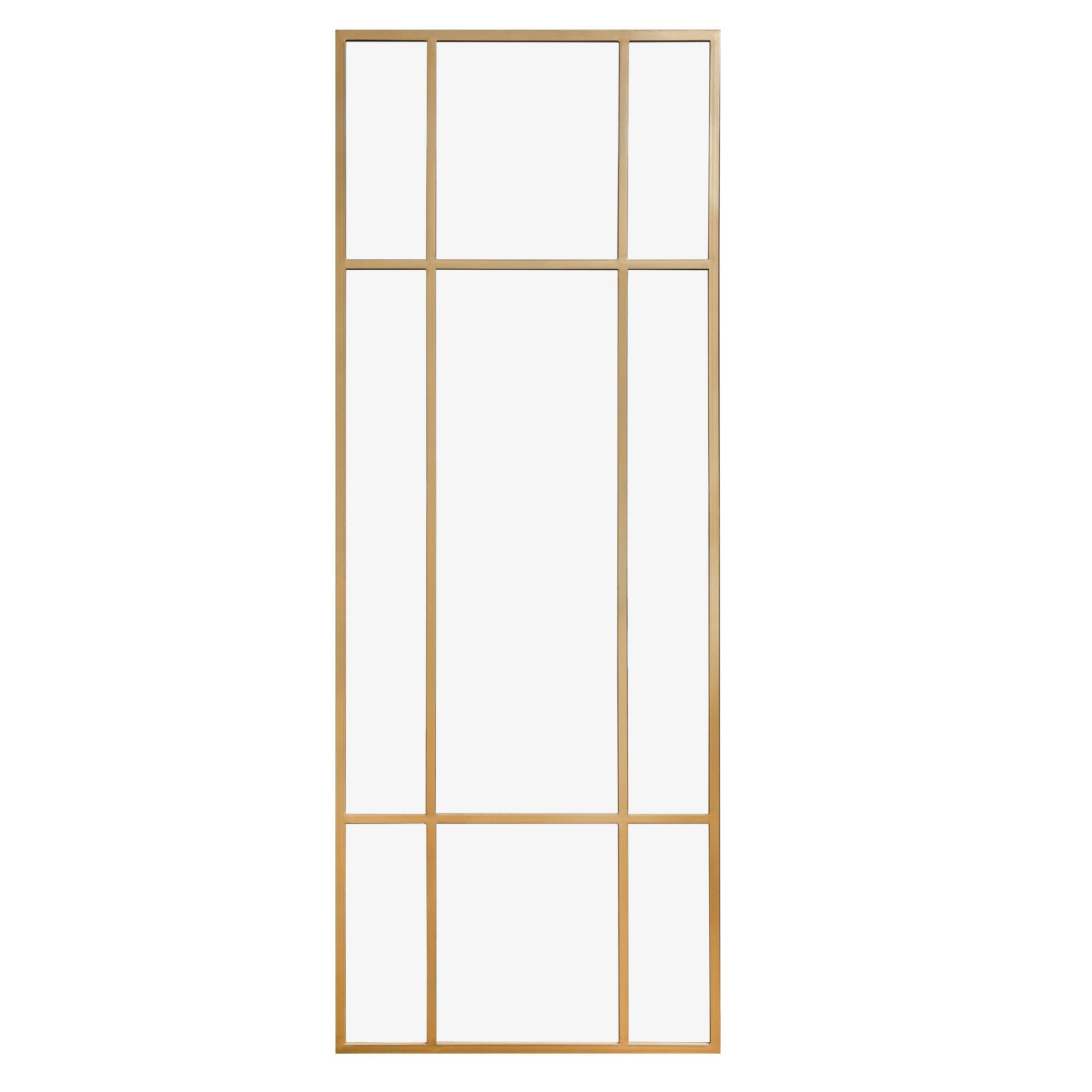 Dulcea Small Arched Frame Wall Mirror, Gold, large