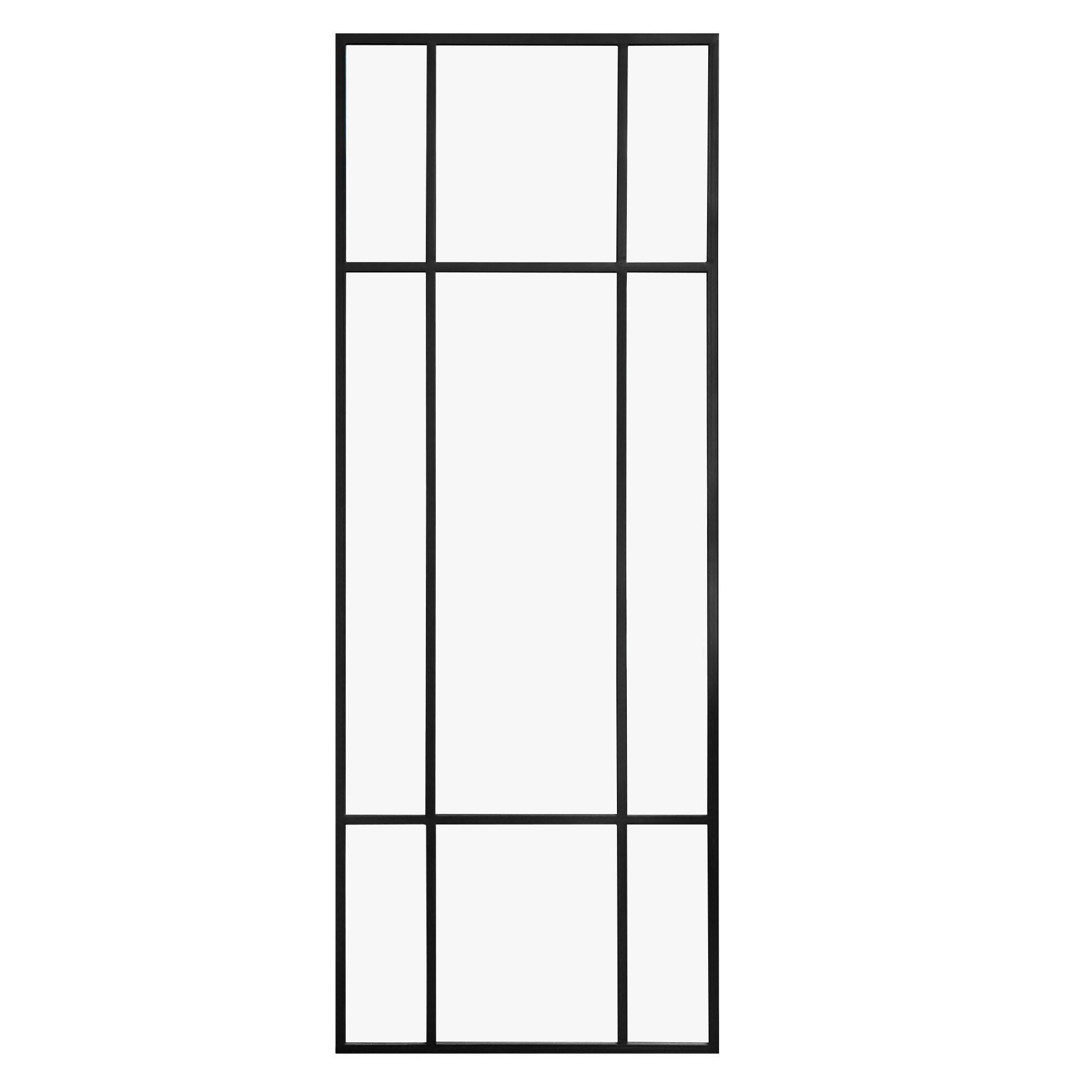 Dulcea Small Arched Frame Wall Mirror, Black, large